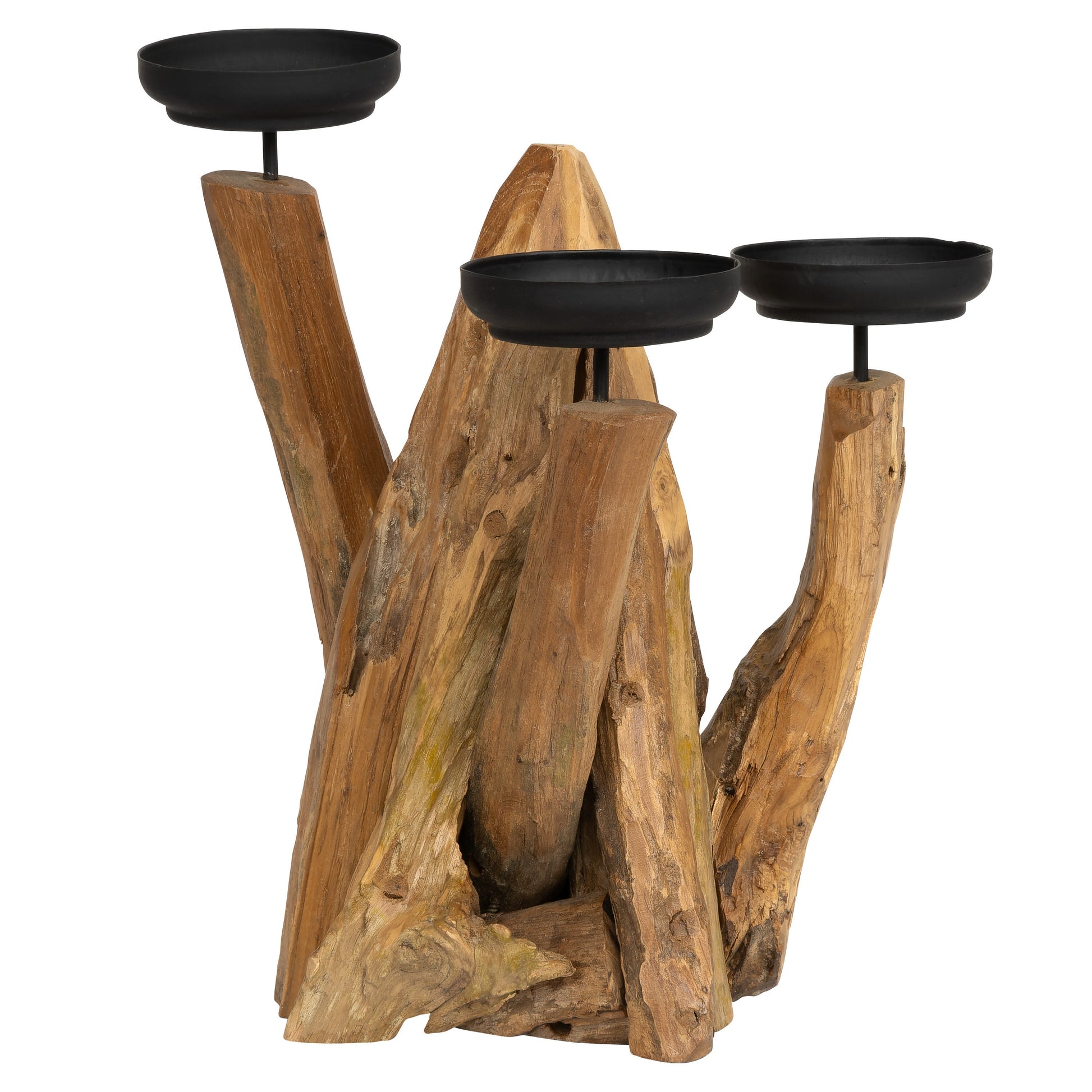 Dekoratif 3 Lü Mumluk Teak