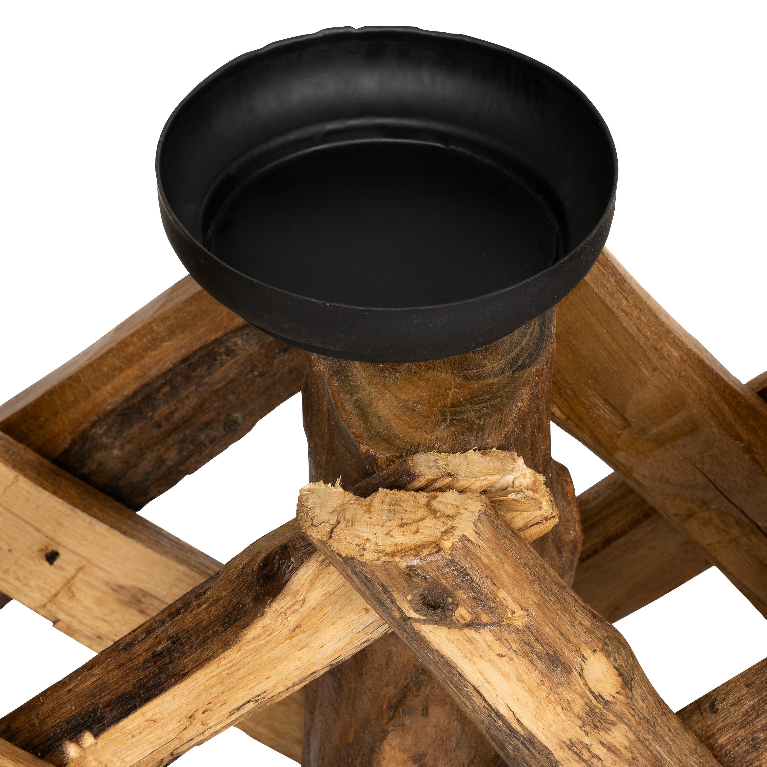 Dekoratif 6 Lı Mumluk Teak