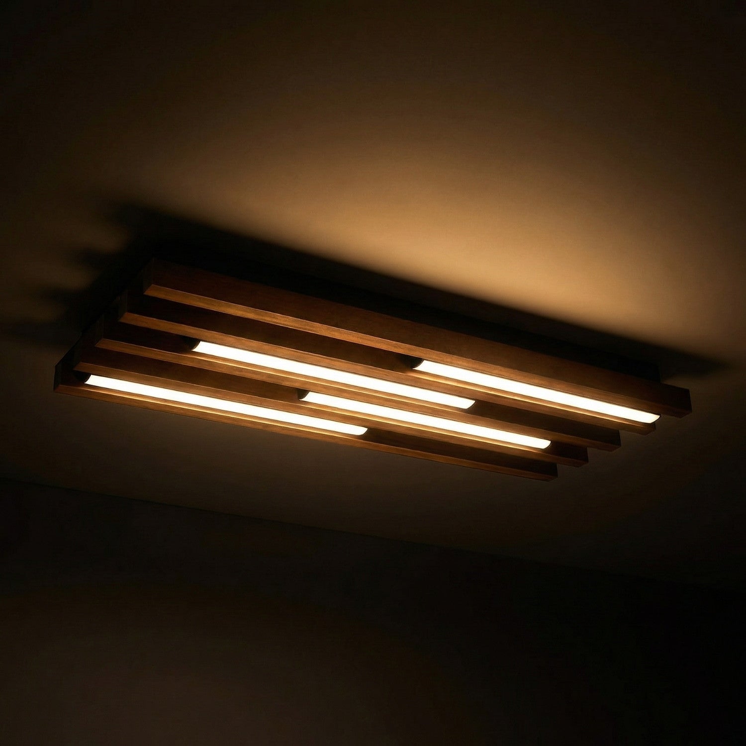 Plafonyer Ahşap Led Avize 60 X 25 Cm