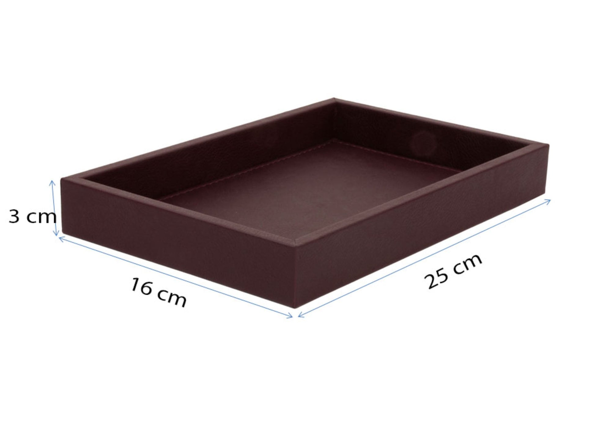 Dekoratif Bordo Suni Deri Tepsi 3 Boy Seçeneği-Tepsi-Moena Studio-Büyük Boy-NowShopFun