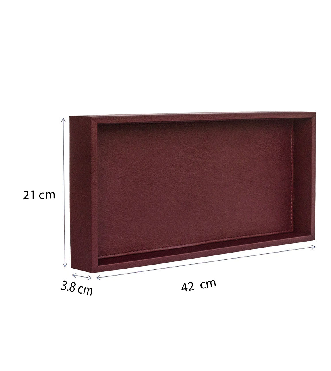 Dekoratif Bordo Suni Deri Tepsi 3 Boy Seçeneği-Tepsi-Moena Studio-Büyük Boy-NowShopFun
