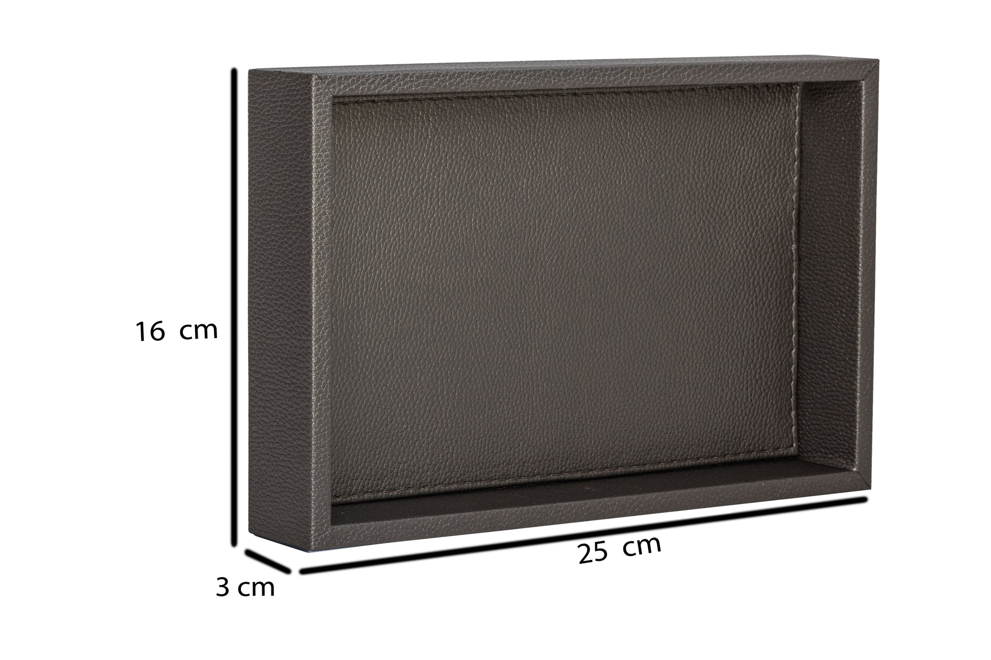 Dekoratif Bronz Yaldızlı Suni Deri Tepsi – 3 Boy Seçeneğ-Tepsi-Moena Studio-Büyük Boy-NowShopFun