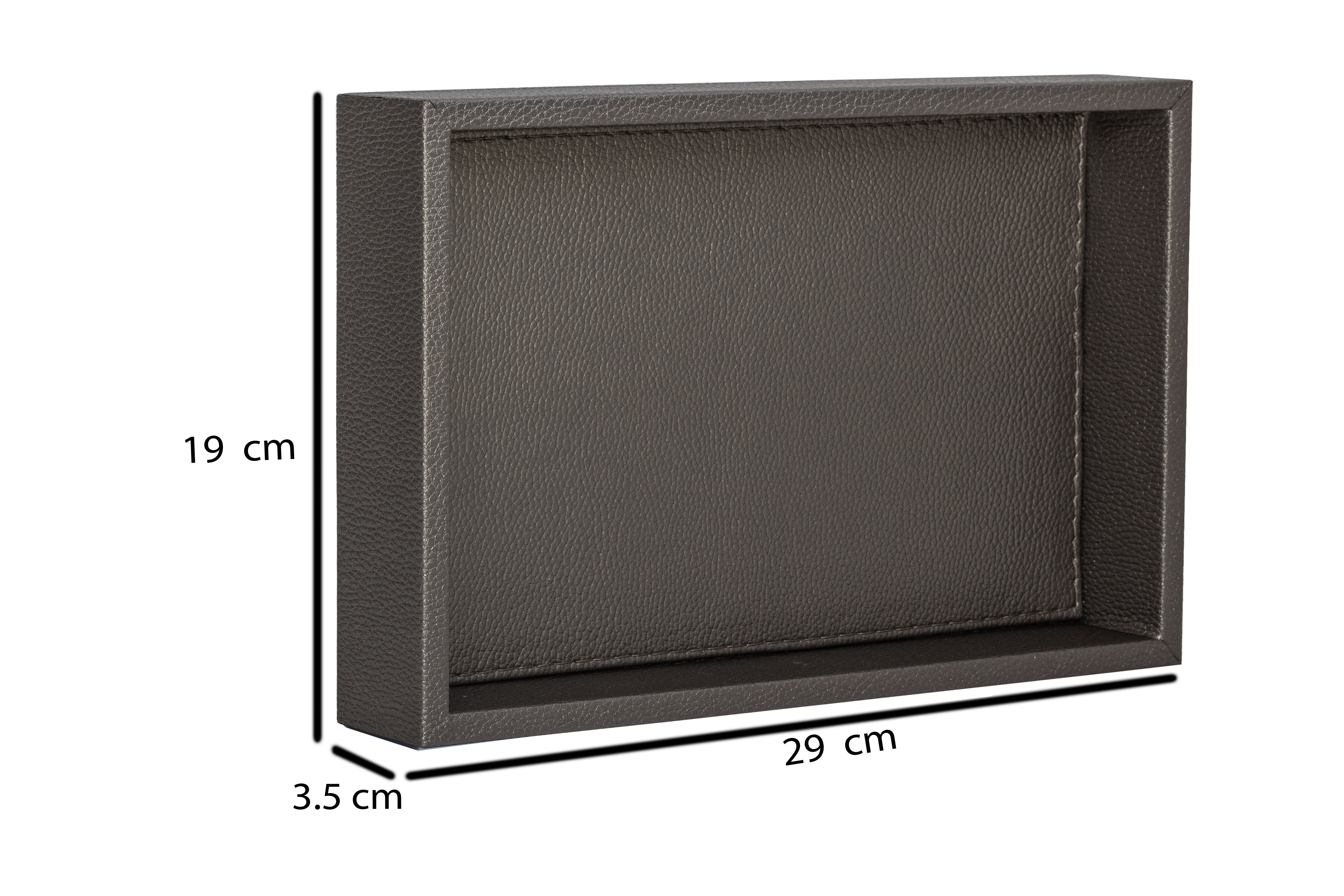 Dekoratif Bronz Yaldızlı Suni Deri Tepsi – 3 Boy Seçeneğ-Tepsi-Moena Studio-Büyük Boy-NowShopFun