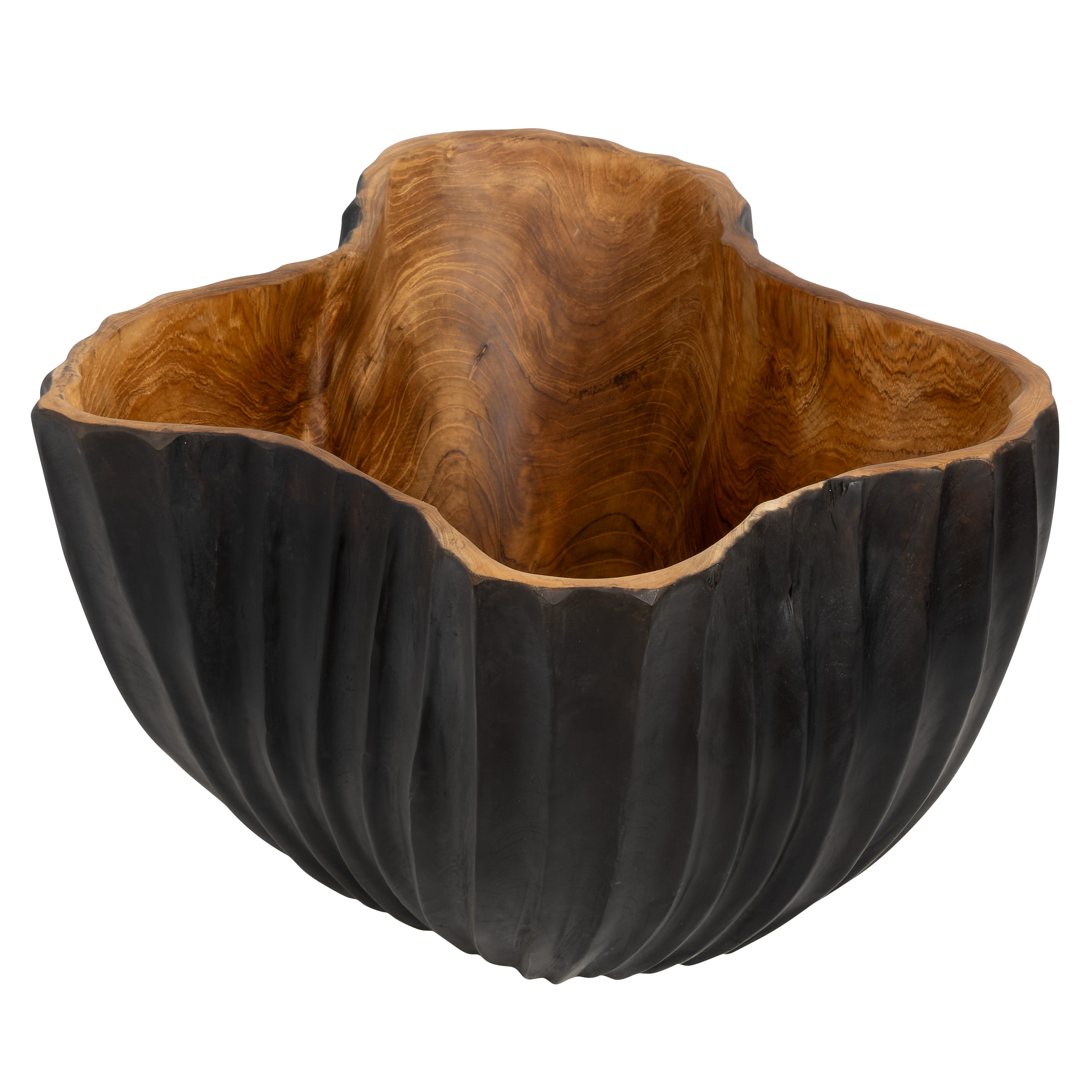Dekoratif Gondol Lotus Yakma Siyah Teak