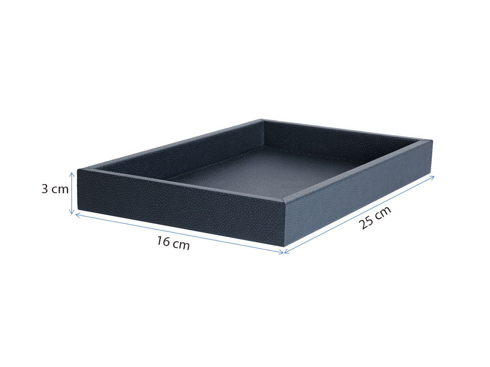 Dekoratif Lacivert Suni Deri Tepsi – 3 Boy Seçeneği-Tepsi-Moena Studio-Büyük Boy-NowShopFun