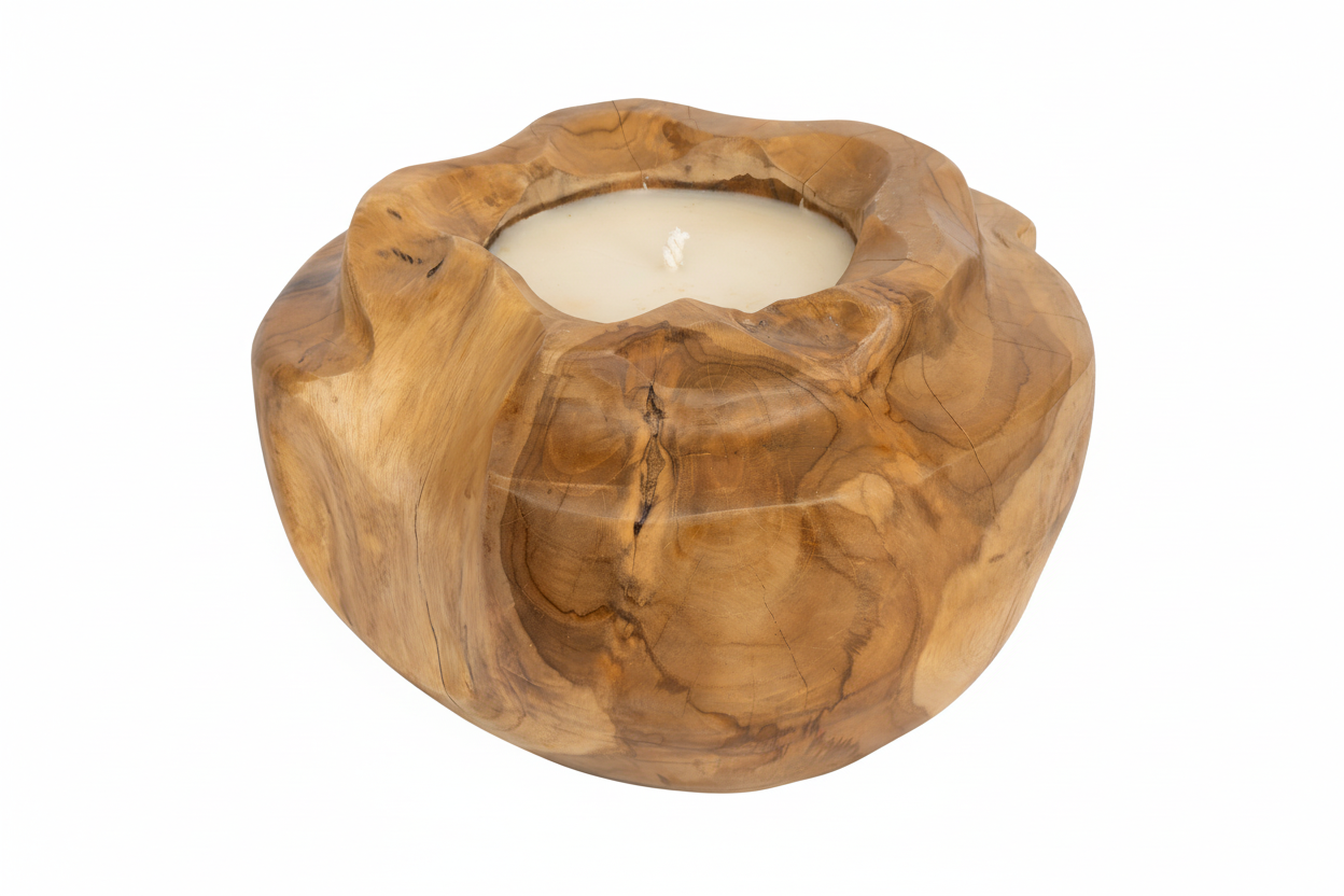 Dekoratif Mum Teak Saksı Formu-Mum-Artika Design-NowShopFun