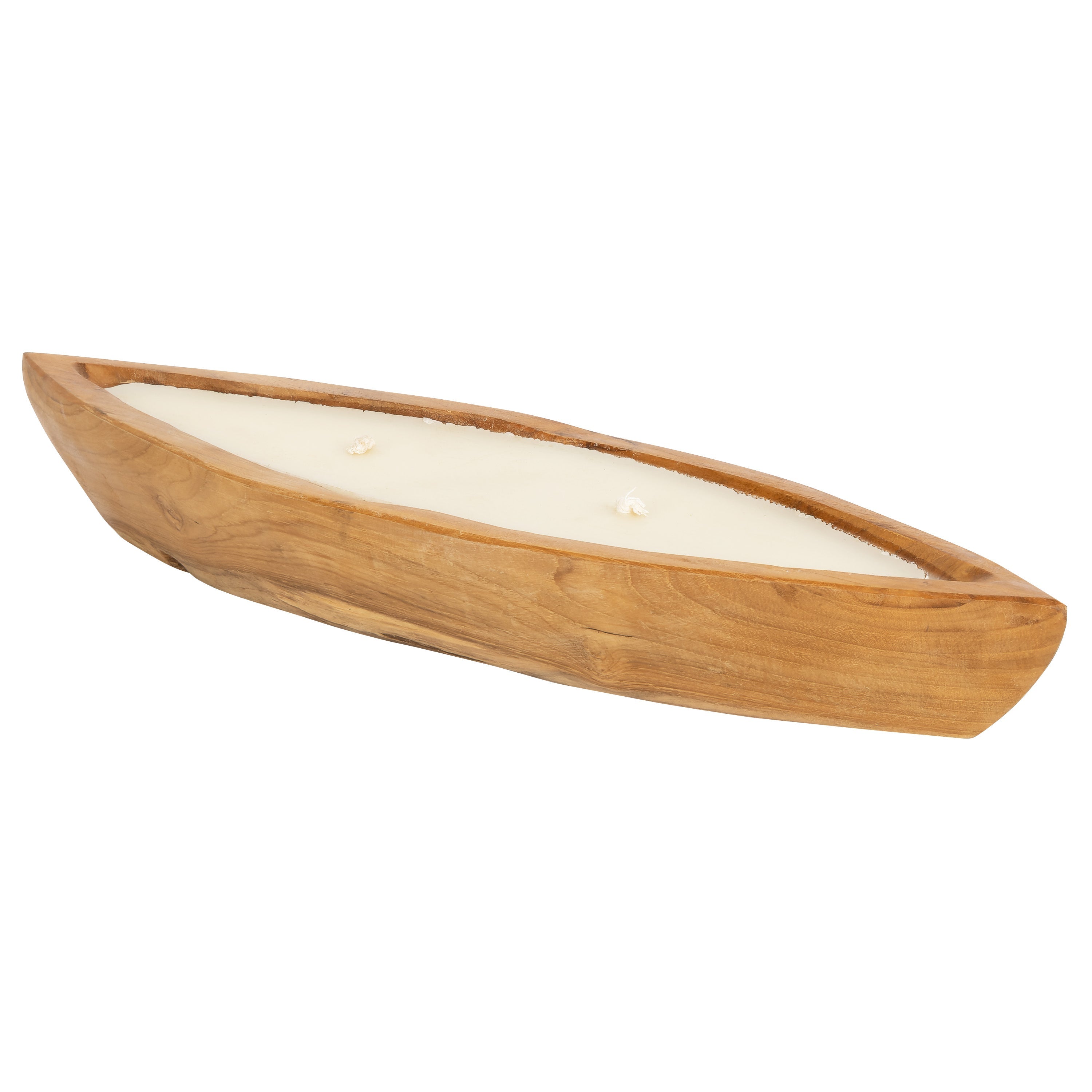 Dekoratif Mum Teak Tekne Formu S