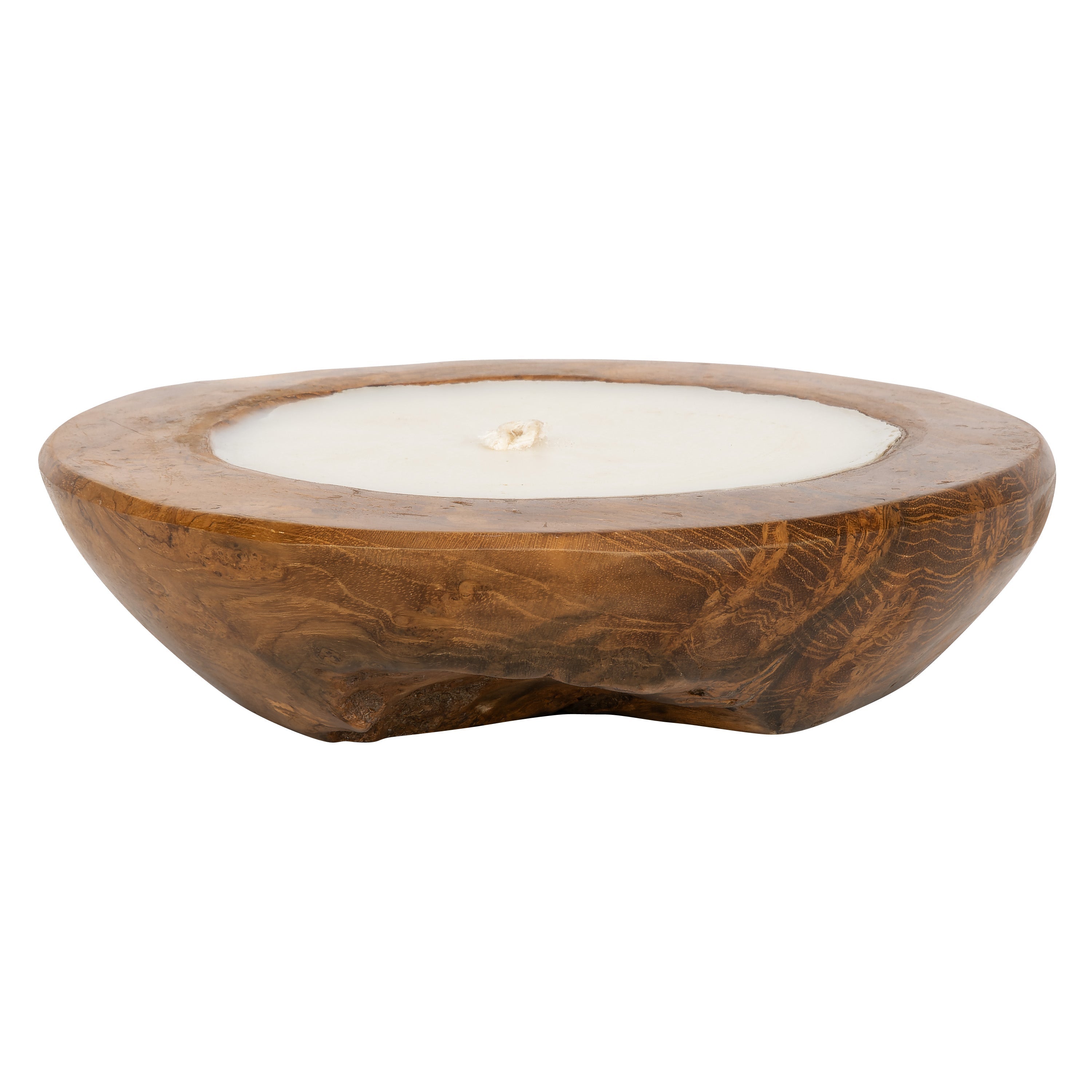 Dekoratif Mum Teak Yuvarlak Form