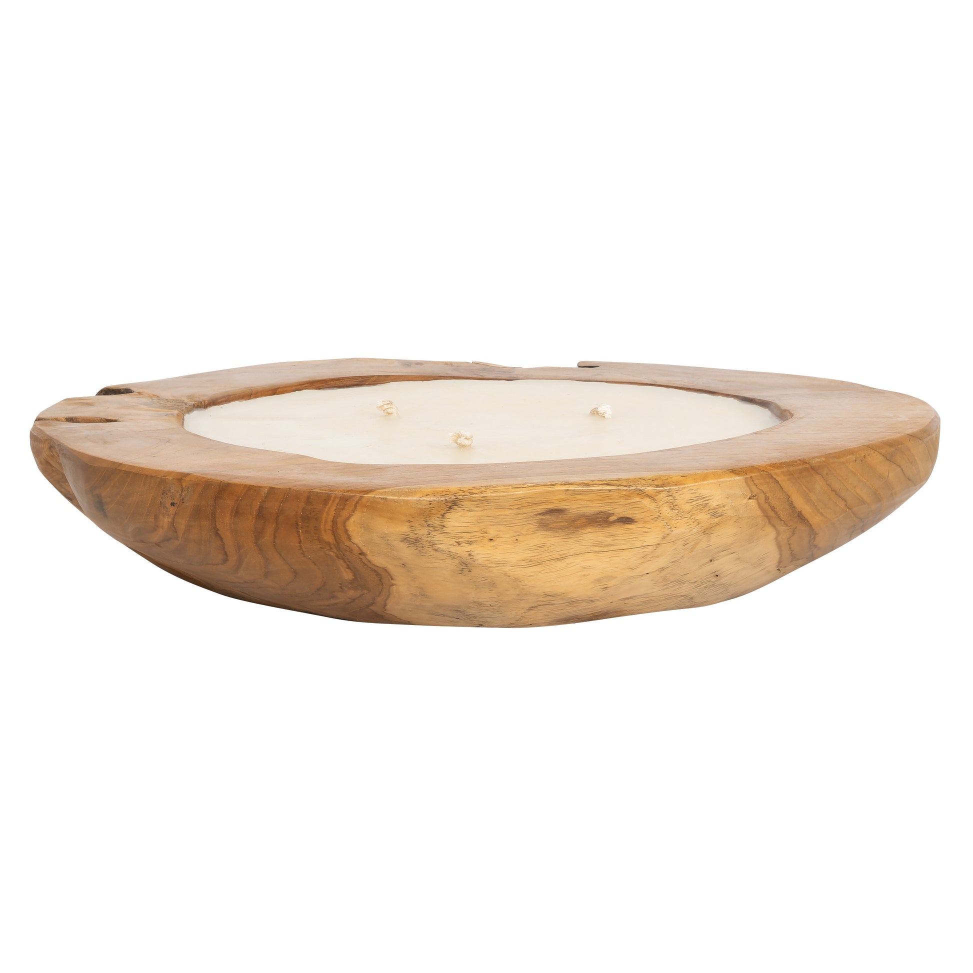 Dekoratif Mum Teak Yuvarlak Form