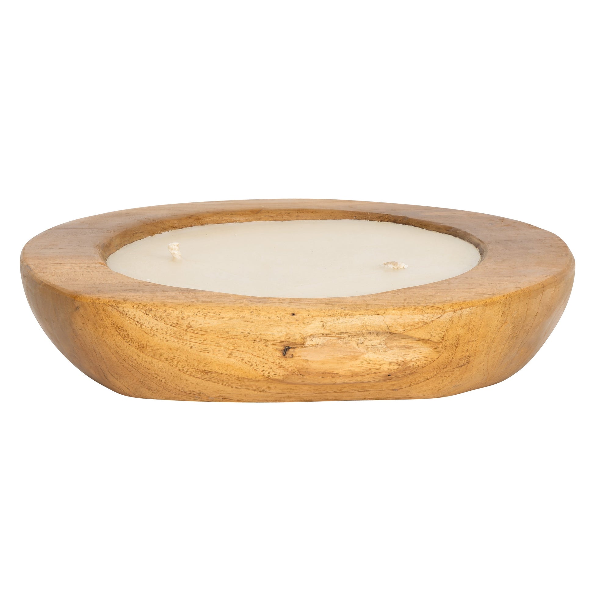 Dekoratif Mum Teak Yuvarlak Form