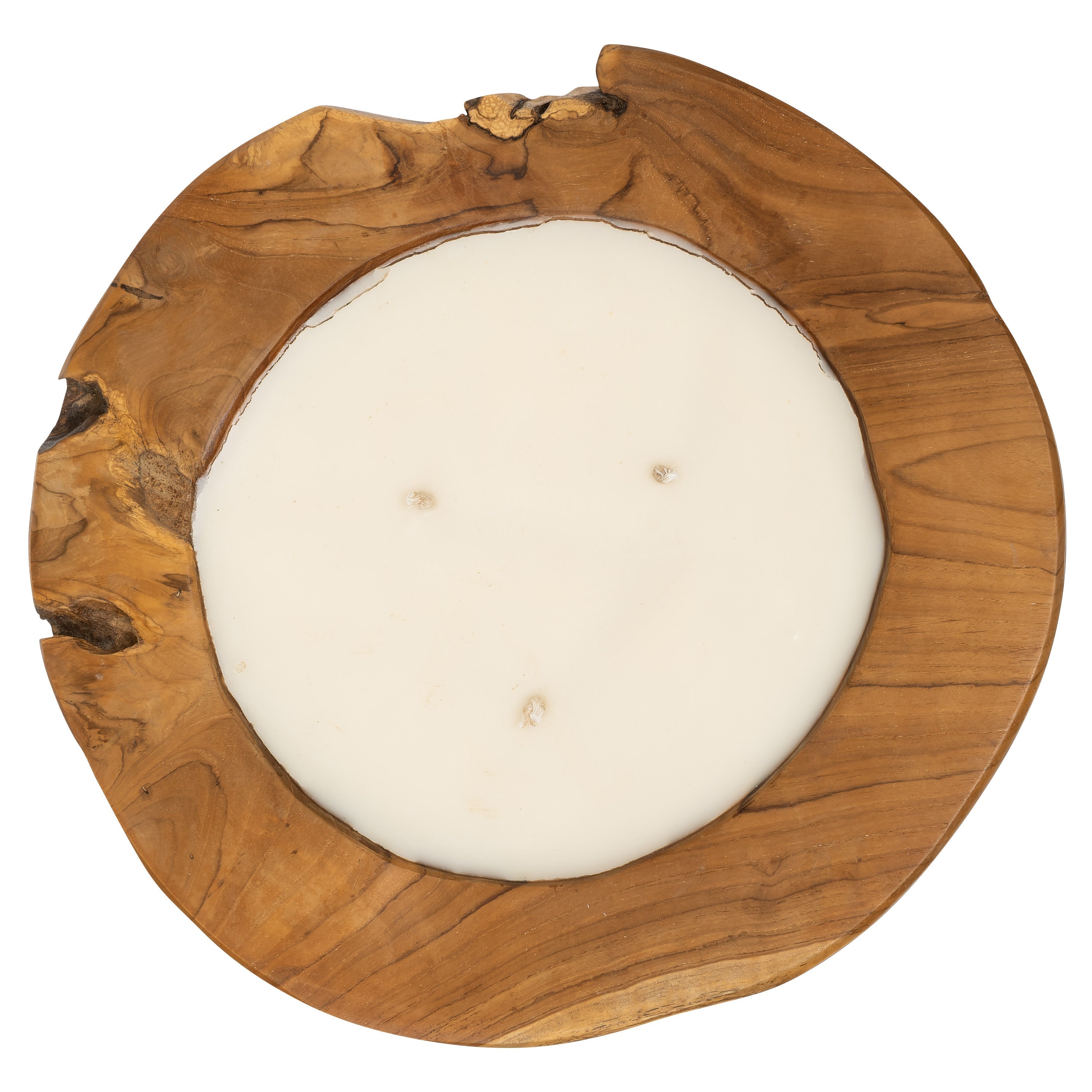Dekoratif Mum Teak Yuvarlak Form