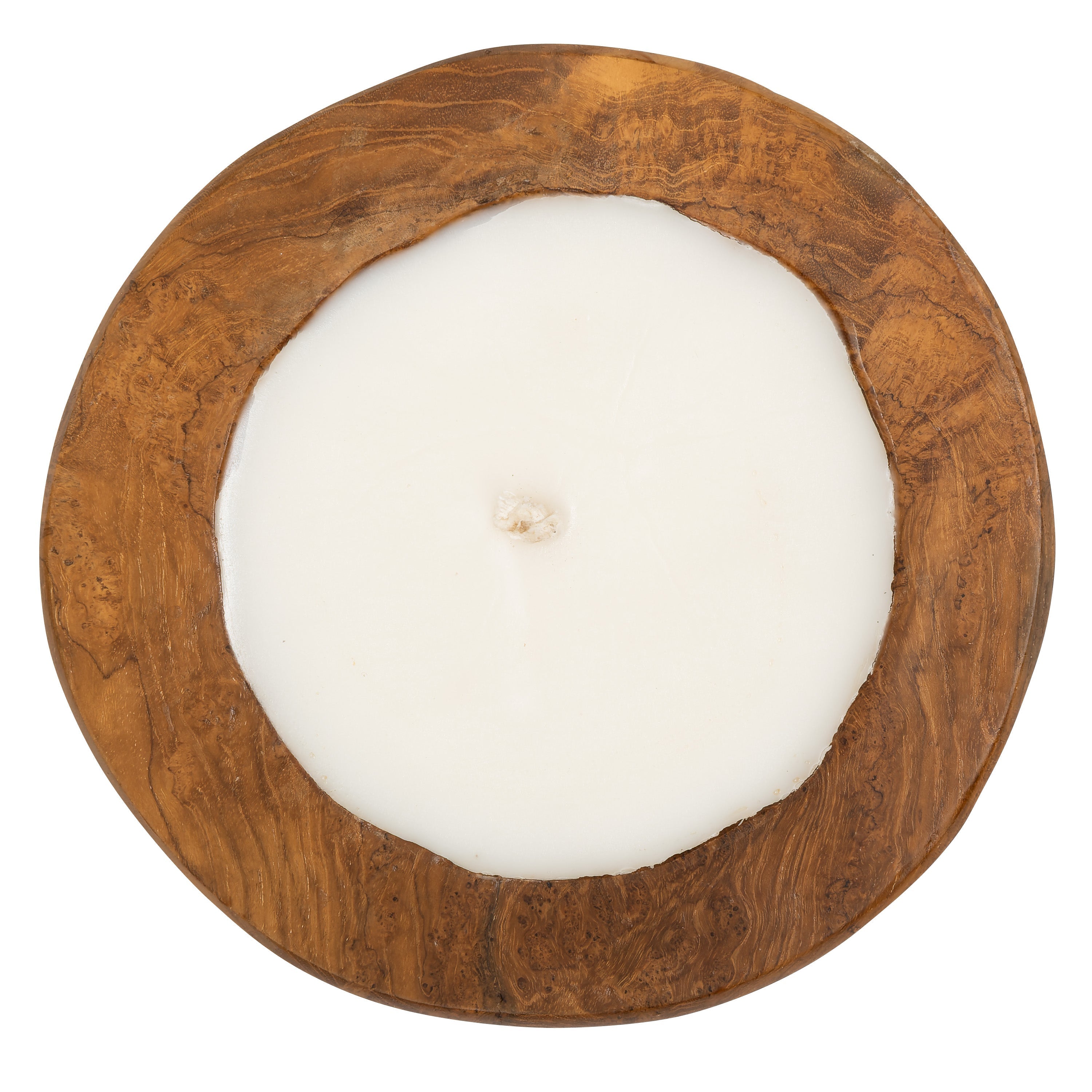 Dekoratif Mum Teak Yuvarlak Form