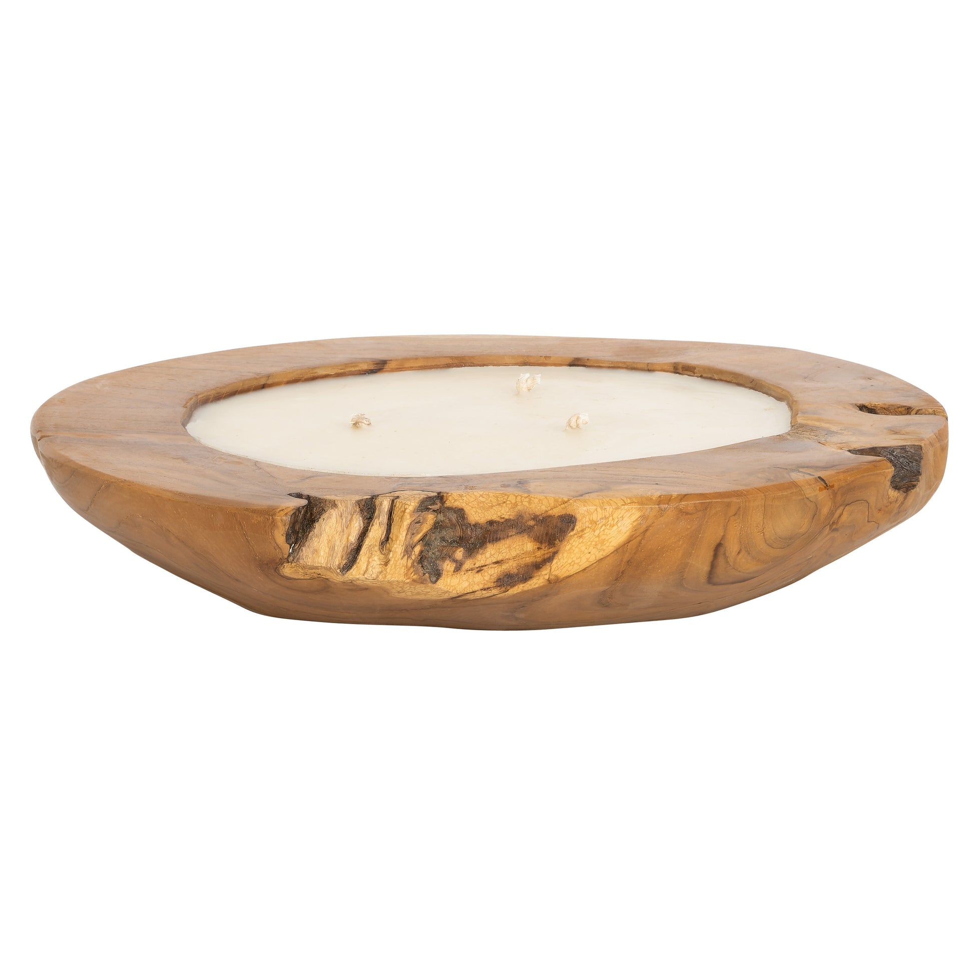 Dekoratif Mum Teak Yuvarlak Form