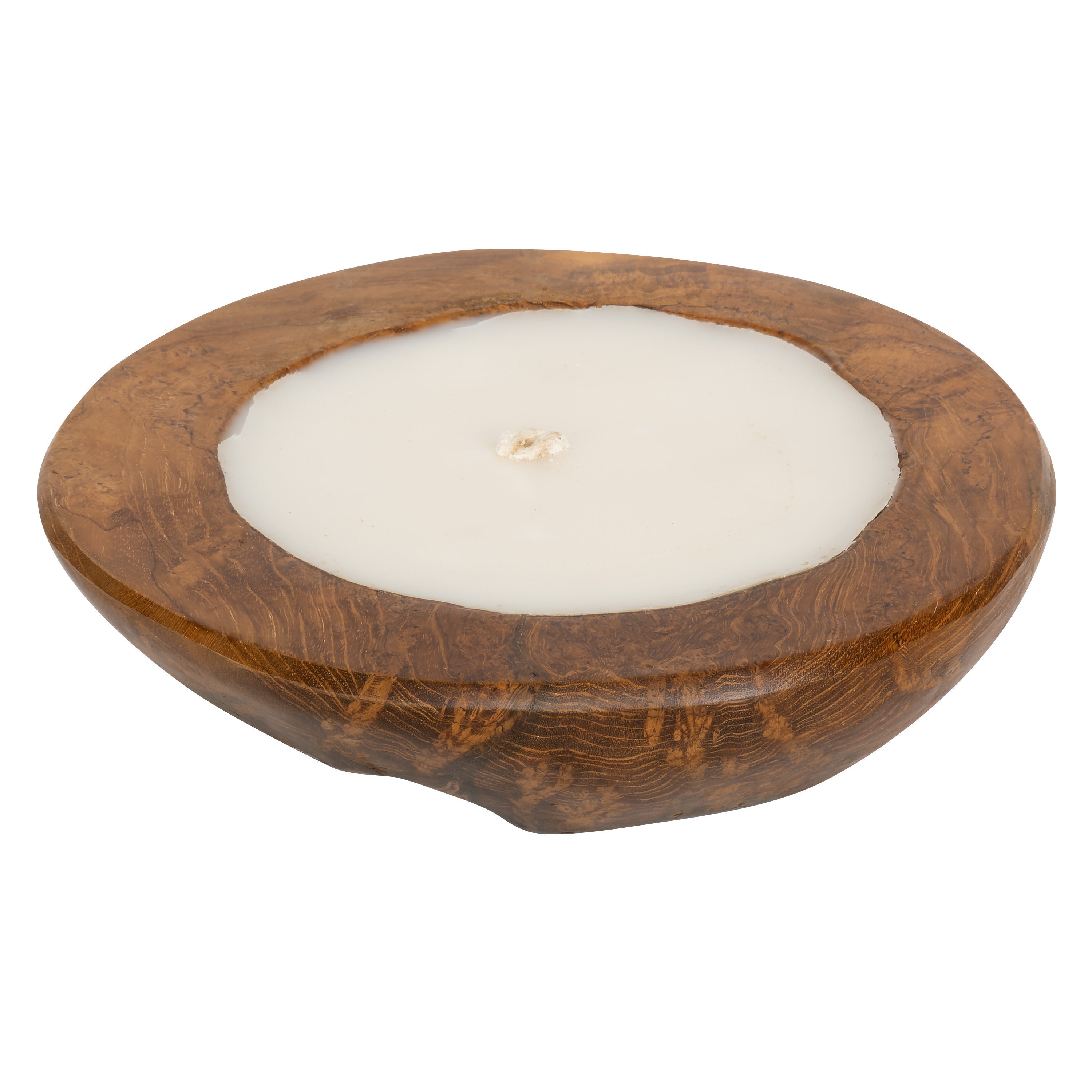 Dekoratif Mum Teak Yuvarlak Form