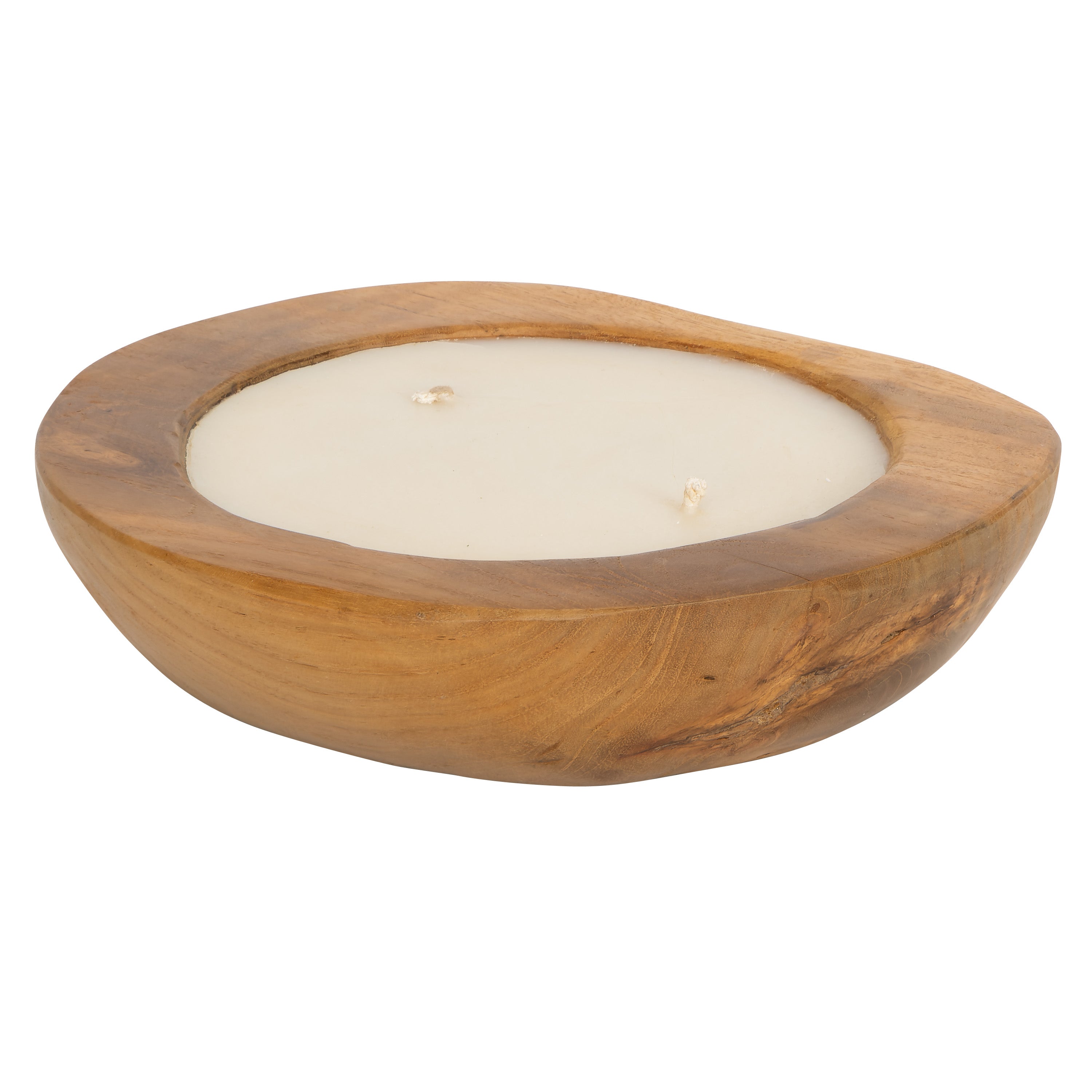 Dekoratif Mum Teak Yuvarlak Form