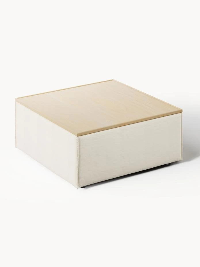 Dekoratif Saklama Alanlı Orta Sehpa - InNature Home - Kırık Beyaz, Açık Meşe-Kanepe Koleksiyonları > Soft Koleksiyon,Oturma Odası > Sehpa,Oturma Odası > Puf ve Dinlenmeler,INNATURE Özel Koleksiyon,Çok Satanlar-INNATURE-NowShopFun