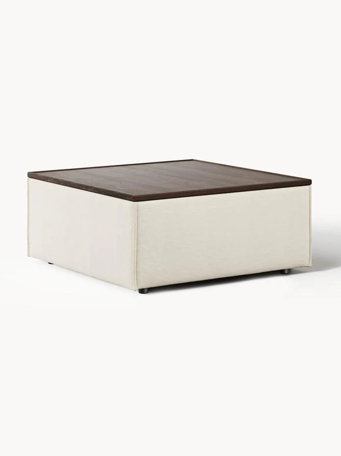 Dekoratif Saklama Alanlı Orta Sehpa - InNature Home - Kırık Beyaz, Koyu Meşe-Kanepe Koleksiyonları > Soft Koleksiyon,Oturma Odası > Sehpa,Oturma Odası > Puf ve Dinlenmeler,INNATURE Özel Koleksiyon,Çok Satanlar-INNATURE-NowShopFun