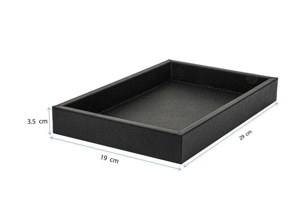 Dekoratif Siyah Suni Deri Tepsi 3 Boy Seçeneği-Tepsi-Moena Studio-Büyük Boy-NowShopFun