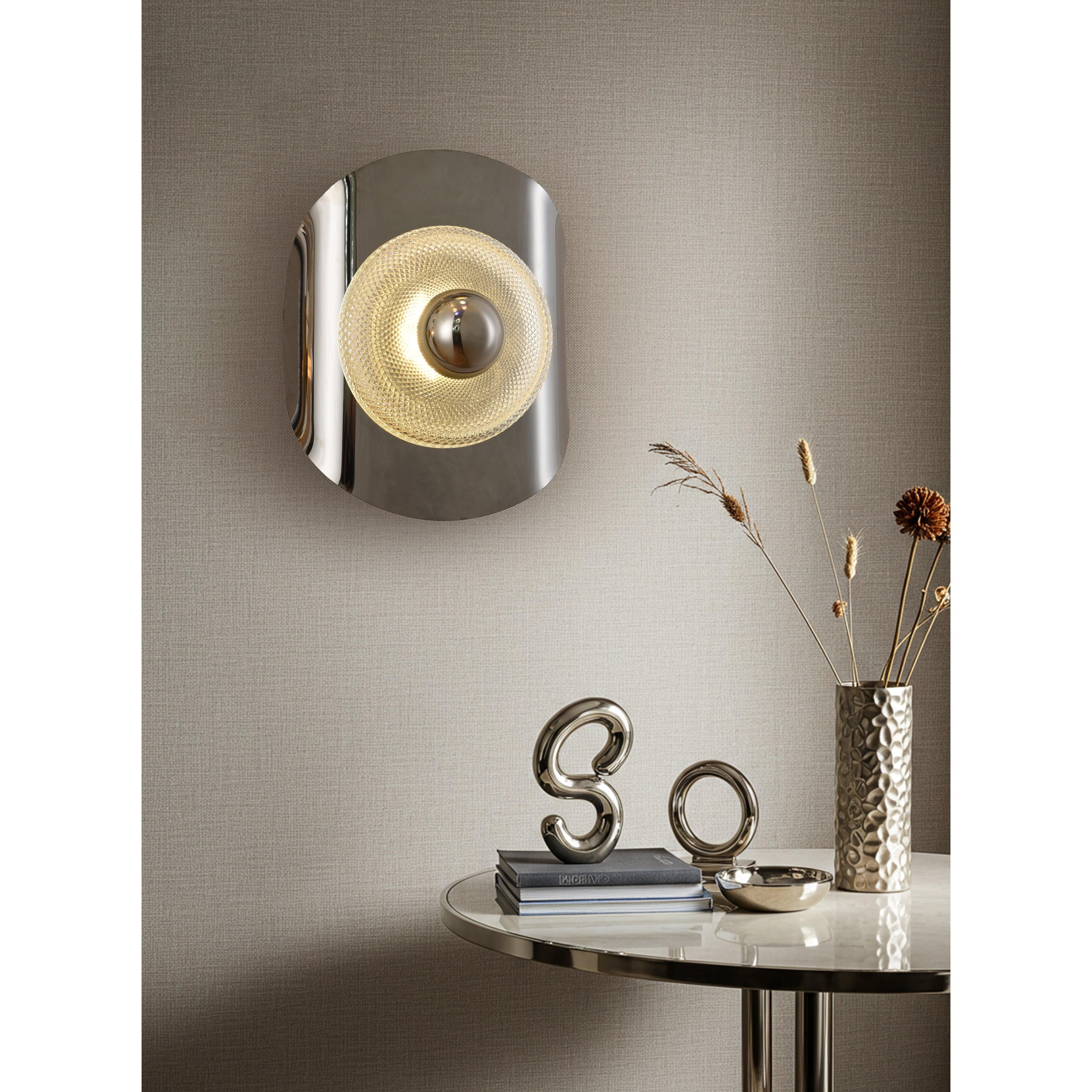 Delta Kıvrım Aplik Platin Siyah