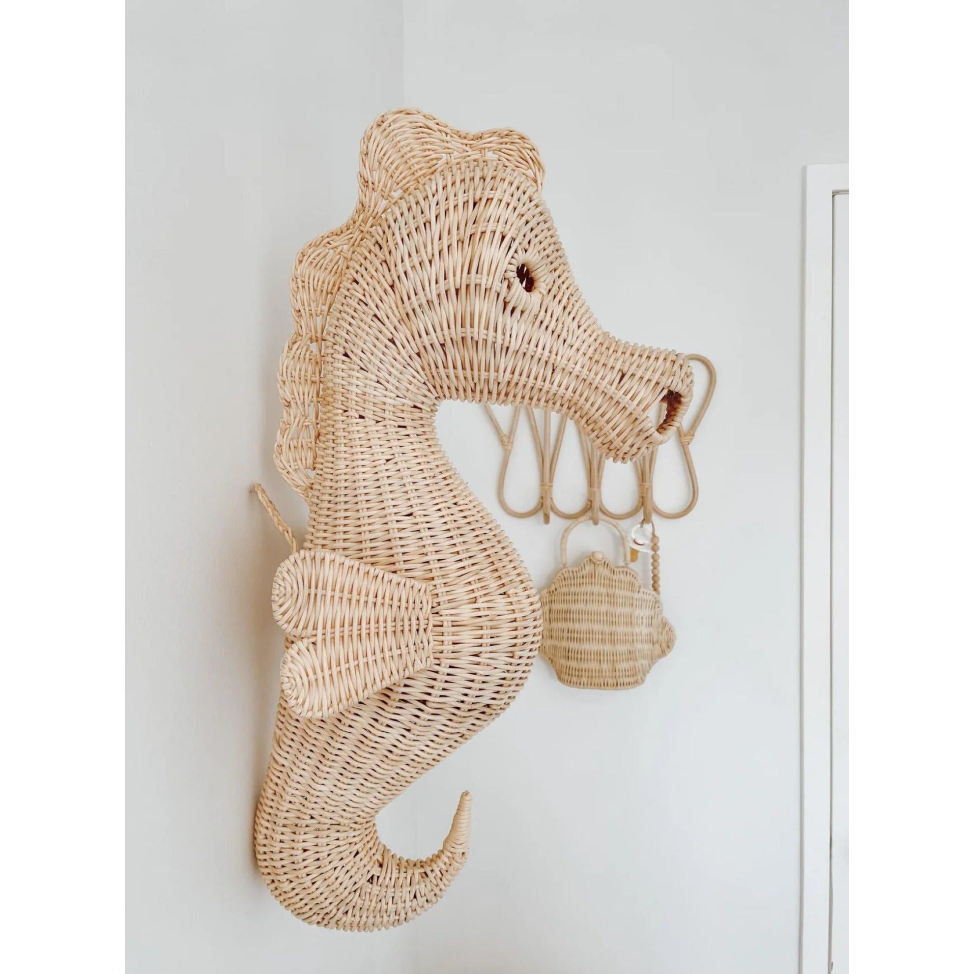 Rattan Deniz Atı Duvar Dekoru