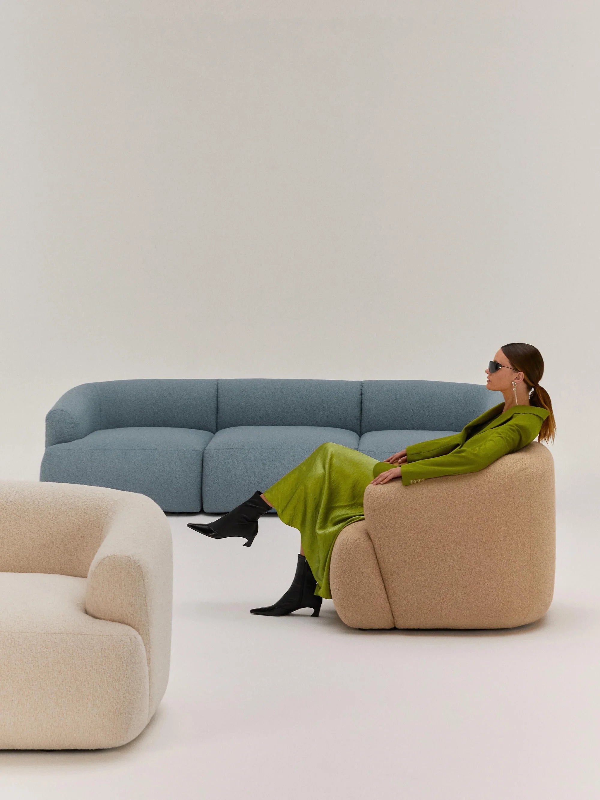 Wolke Armchair - Innature Home - Light Beige, Boucle