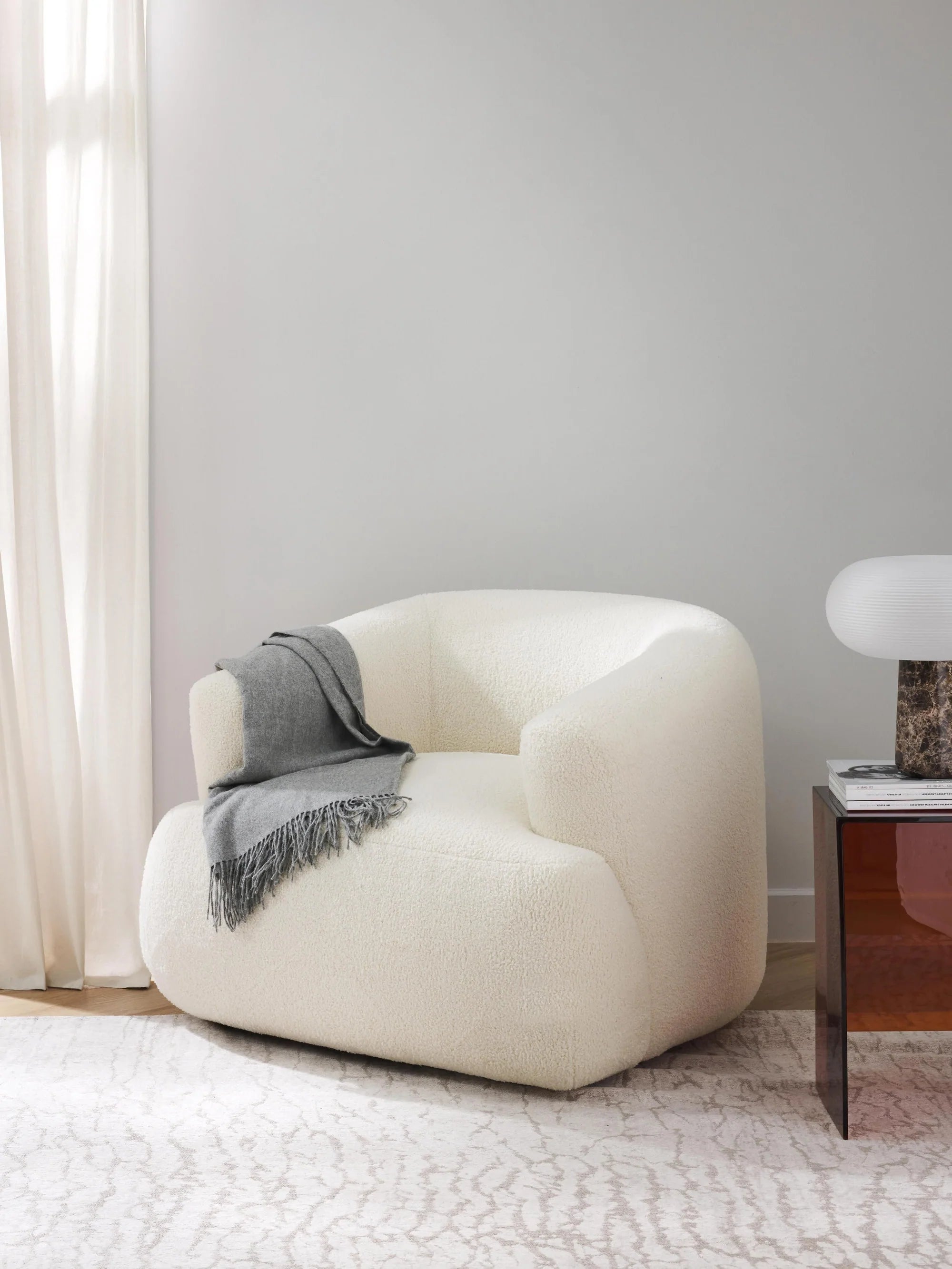 Wolke Armchair - Innature Home - Light Beige, Boucle