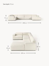 Stella Yumuşak Oturumlu Modüler Köşe Kanepe - Şönil, 5-6 Kişilik-Köşe Koltuk-Innature Home-Şönil - Kırık Beyaz-Sağ-NowShopFun