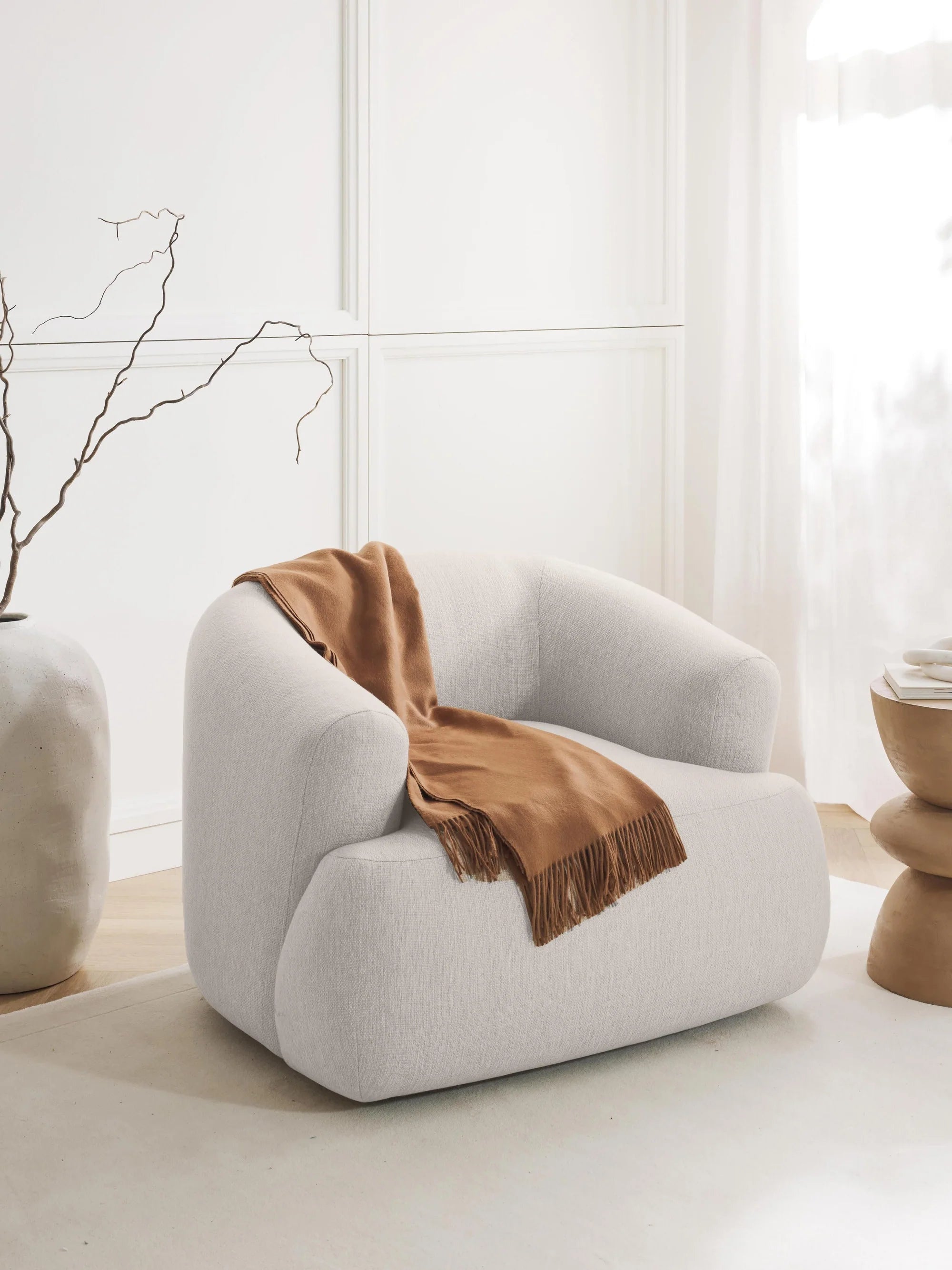 Wolke Armchair - Innature Home - Light Beige, Boucle