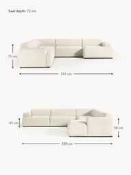 Stella Yumuşak Oturumlu Modüler Köşe Kanepe, Şönil, 5-6 Kişilik-Köşe Koltuk-Innature Home-Şönil - Kırık Beyaz-Sağ-NowShopFun