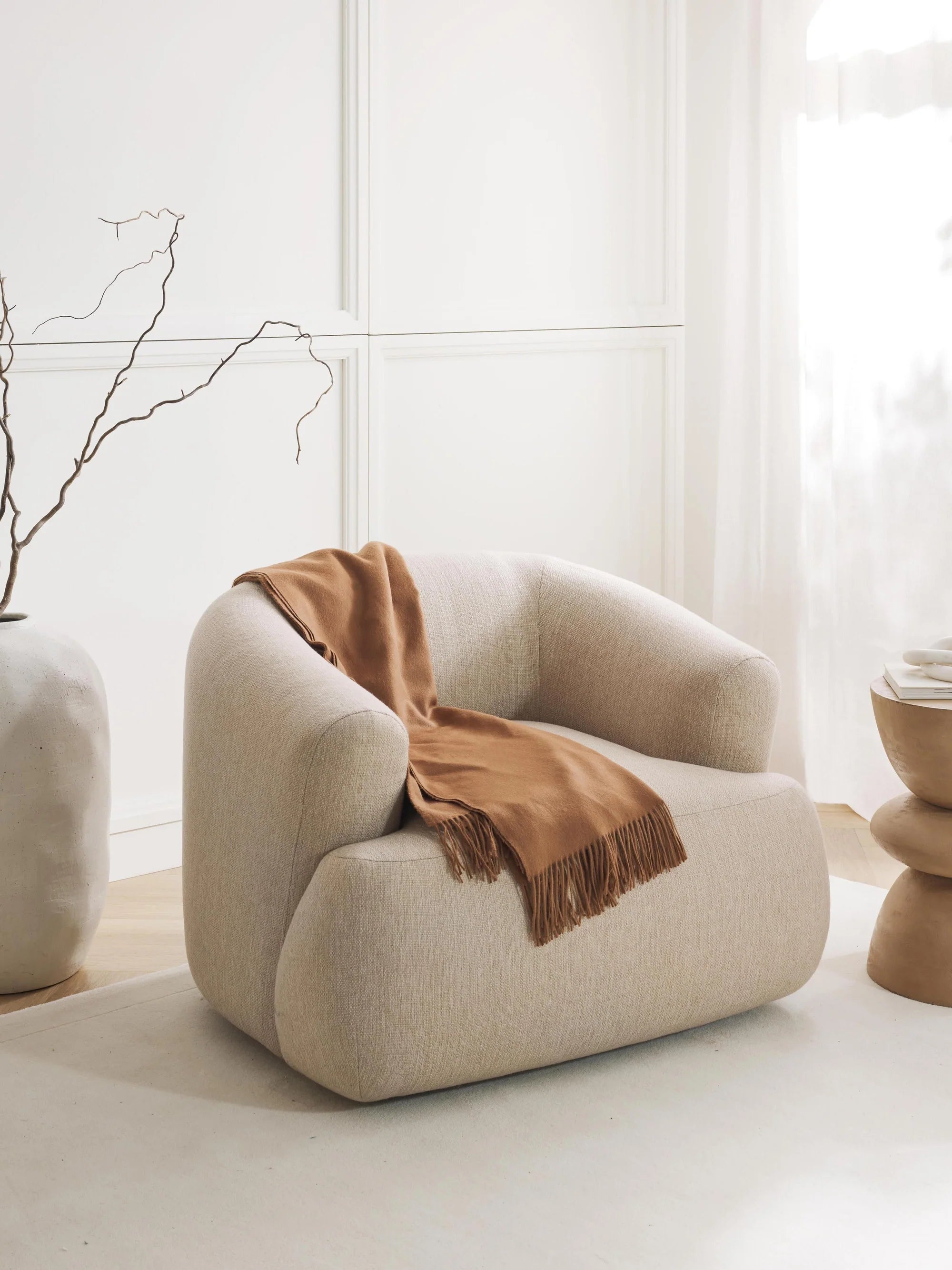 Wolke Armchair - Innature Home - Light Beige, Boucle