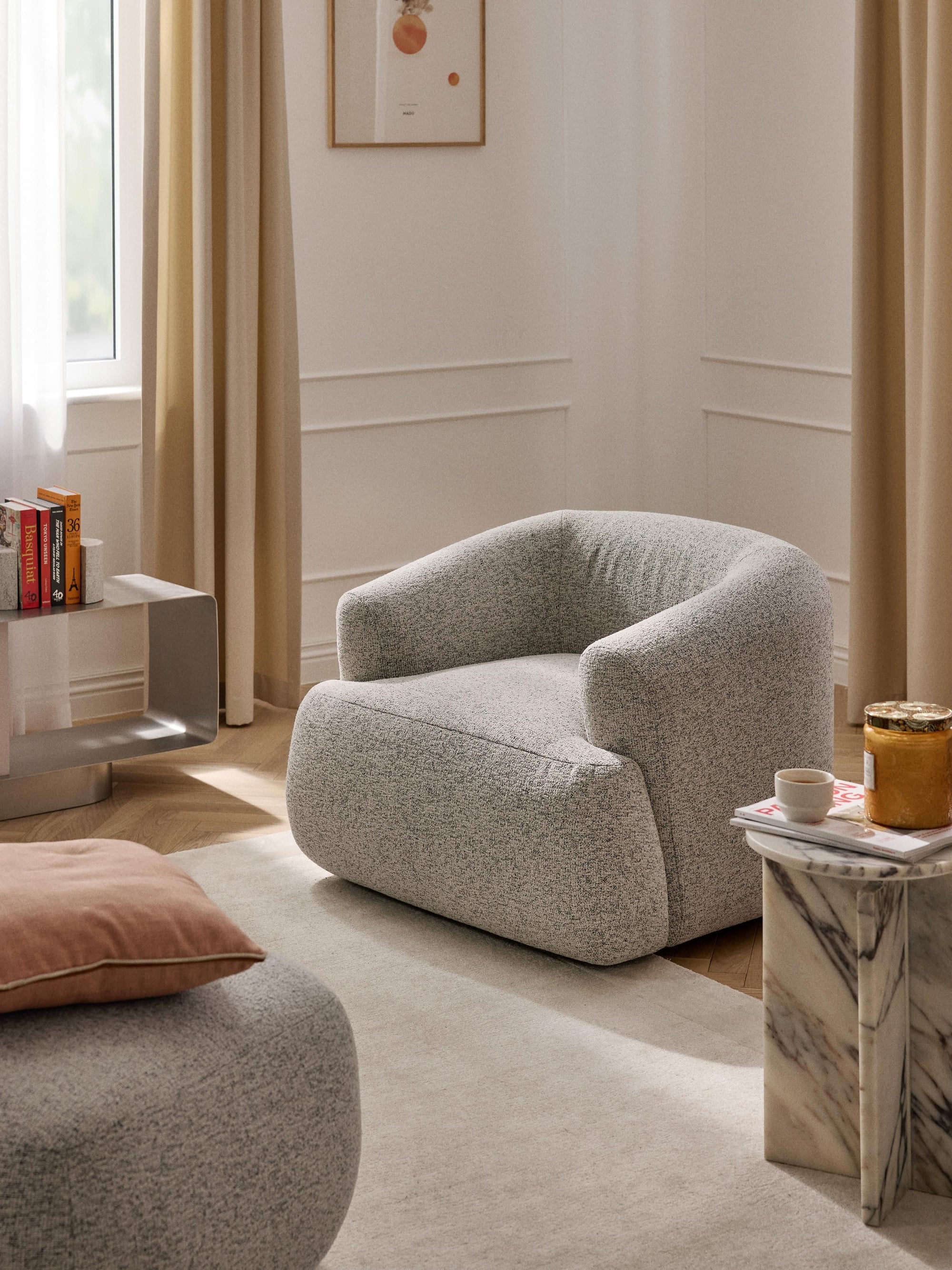 Wolke Armchair - Innature Home - Light Beige, Boucle