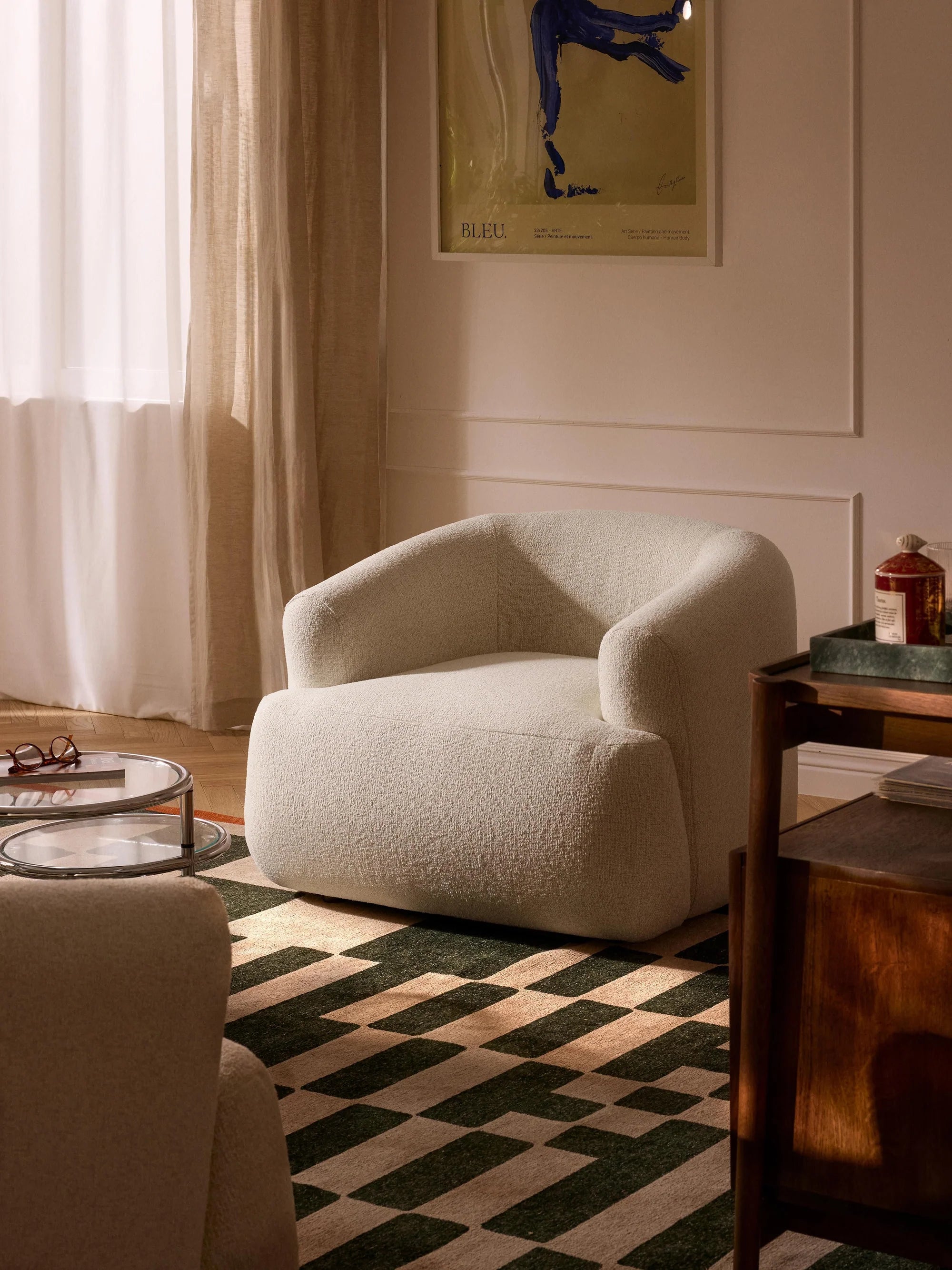 Wolke Armchair - Innature Home - Light Beige, Boucle