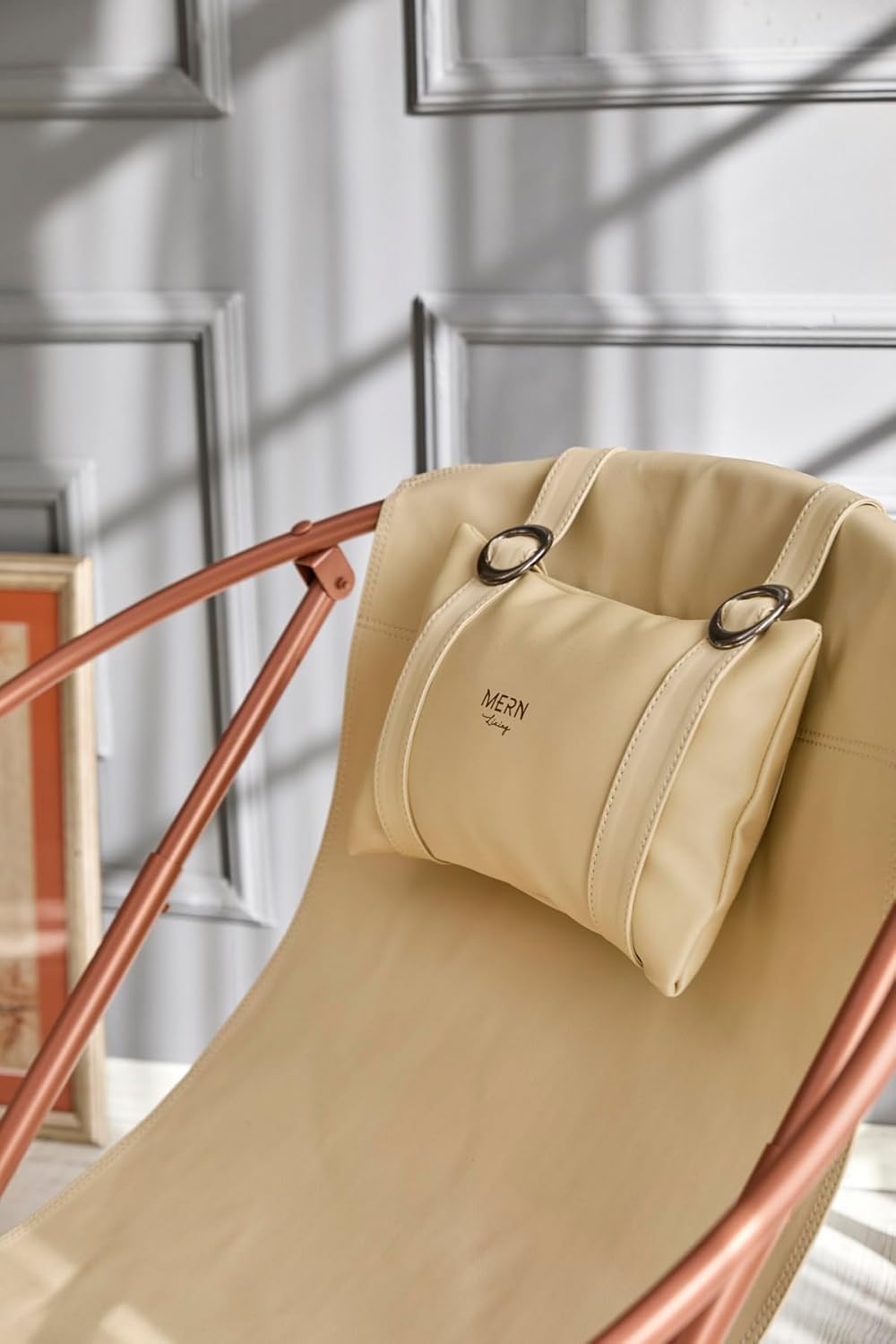 Deri Katlanır Sandalye - Bej