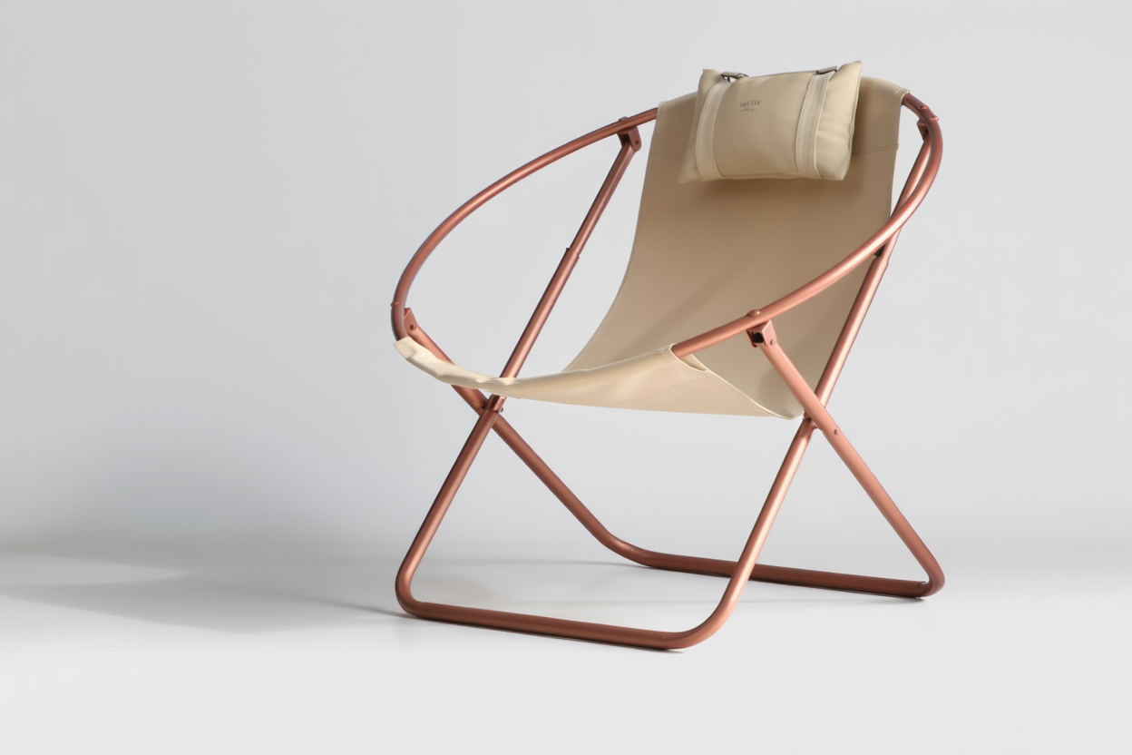 Deri Katlanır Sandalye - Bej