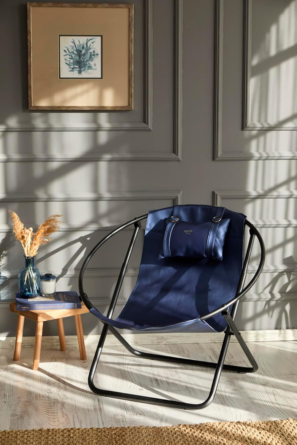 Deri Katlanır Sandalye - Indigo