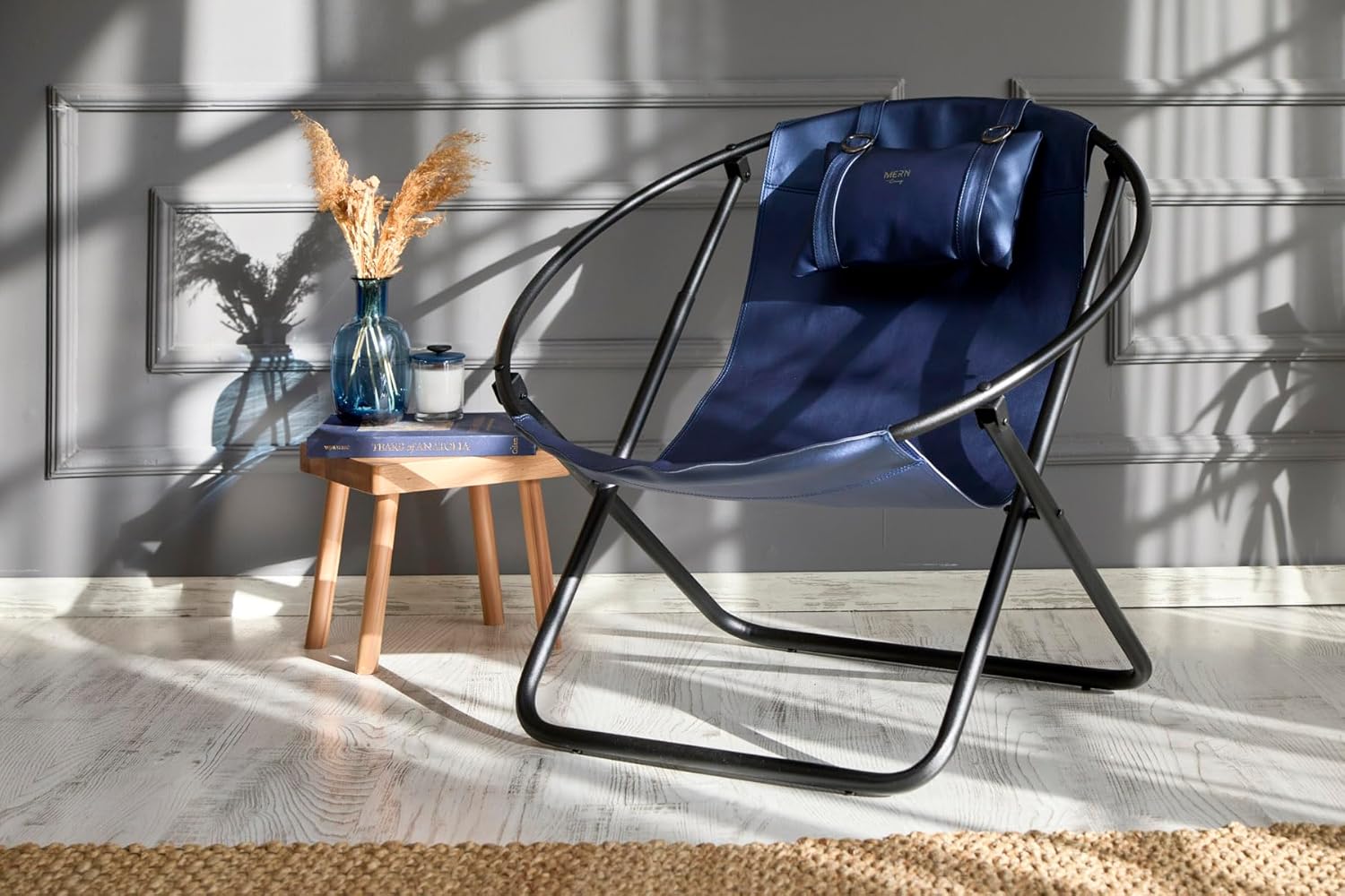 Deri Katlanır Sandalye - Indigo