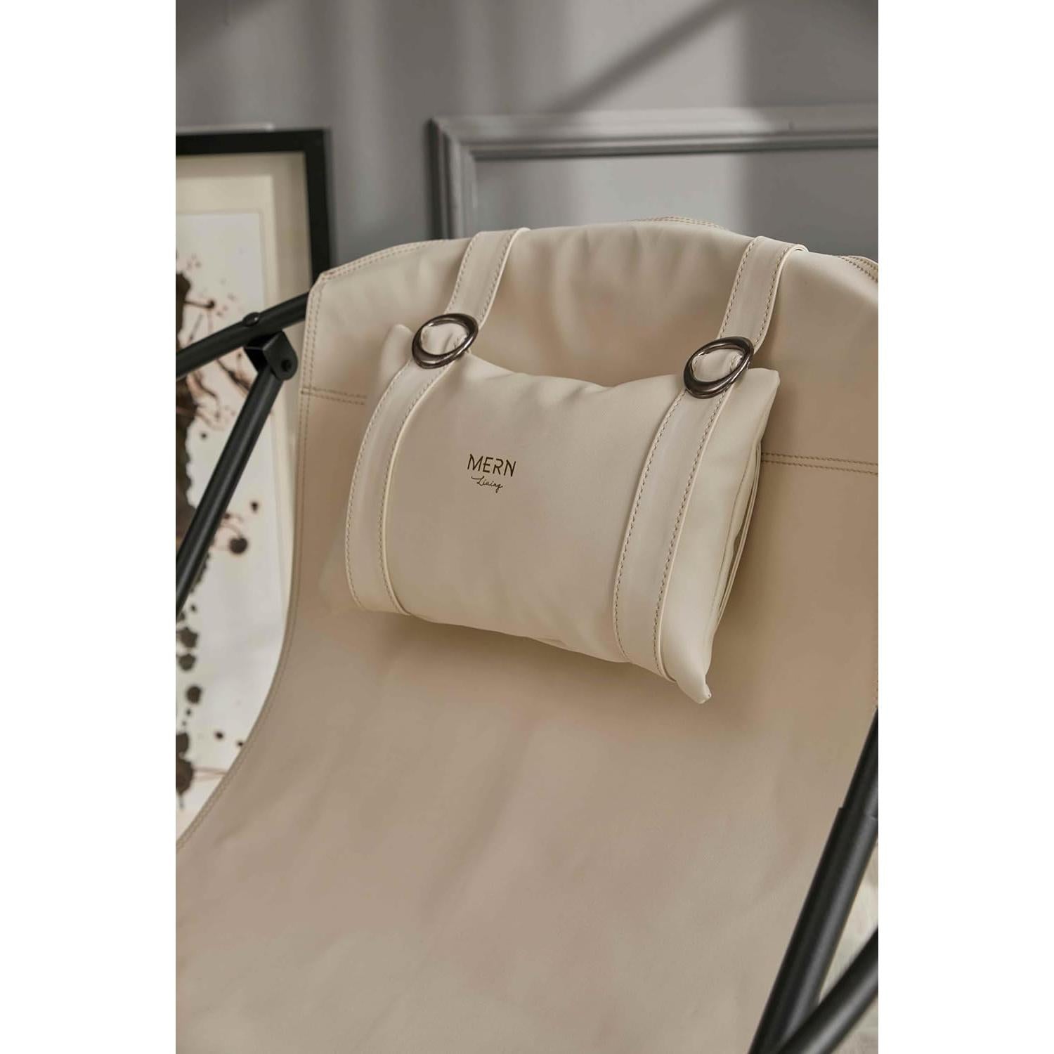 Deri Katlanır Sandalye - Off White