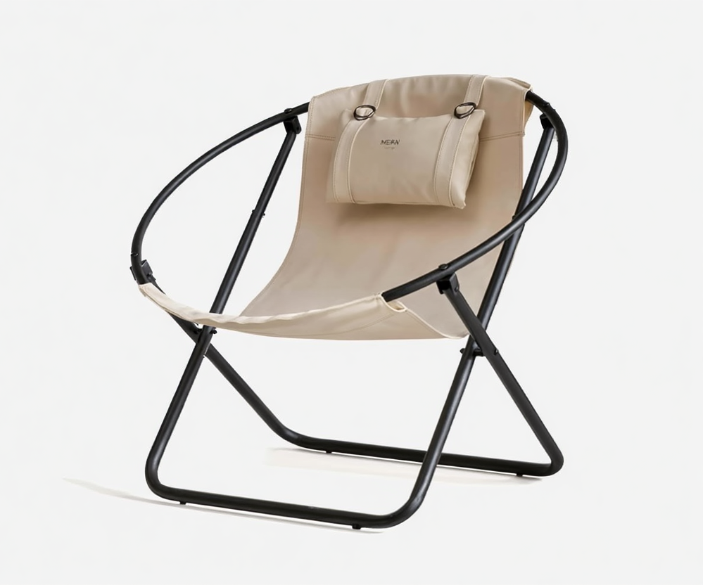 Deri Katlanır Sandalye - Off White