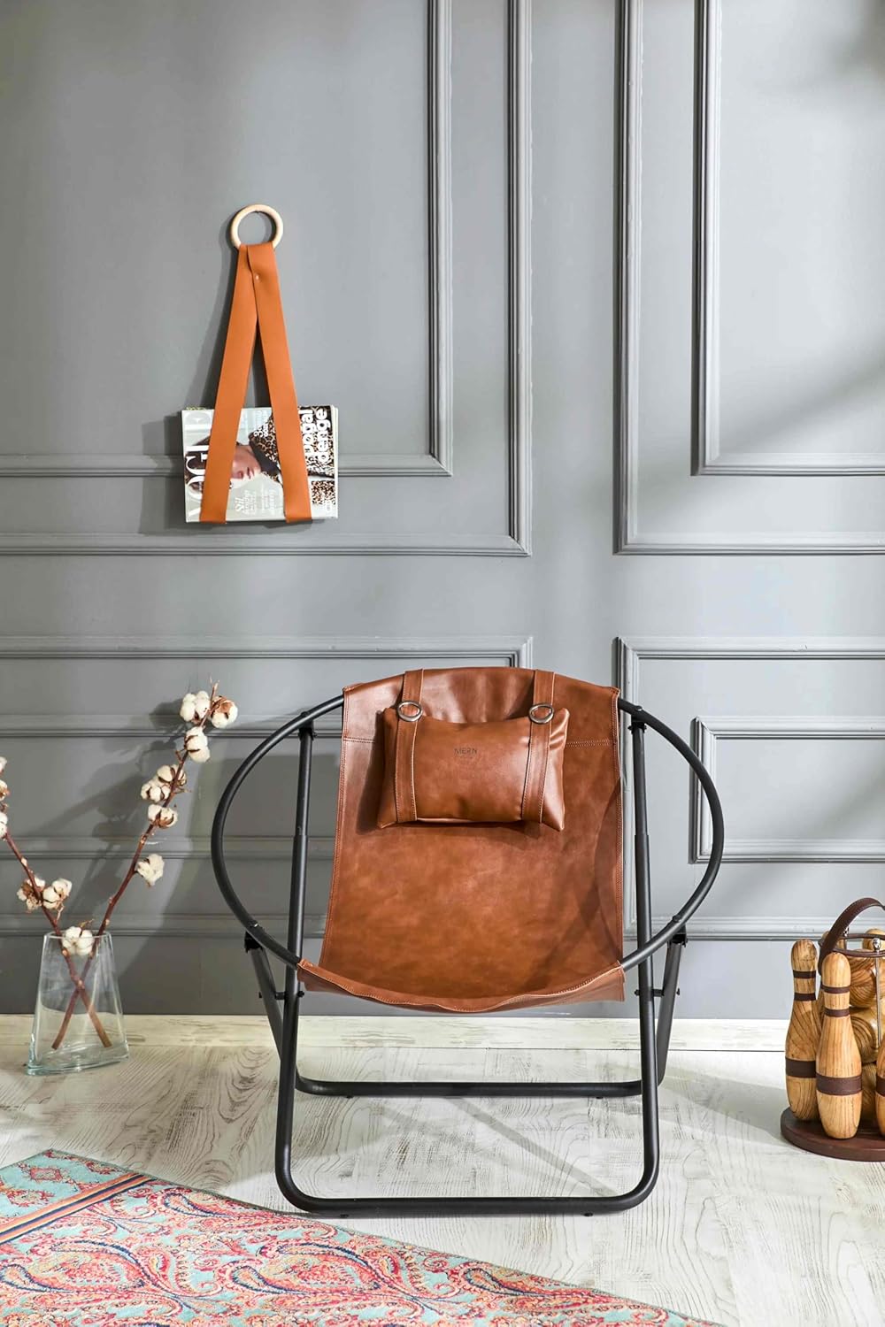 Deri Katlanır Sandalye - Taba