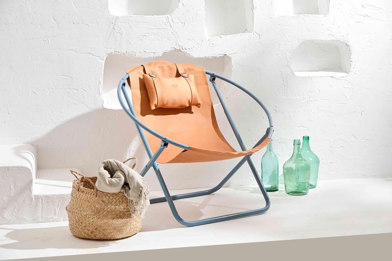 Deri Katlanır Sandalye - Turuncu