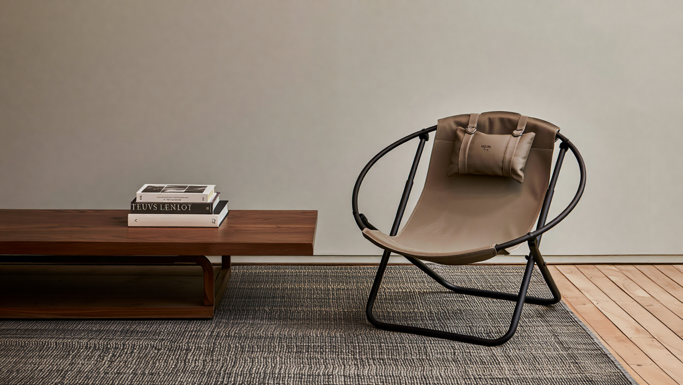 Deri Katlanır Sandalye - Vizon