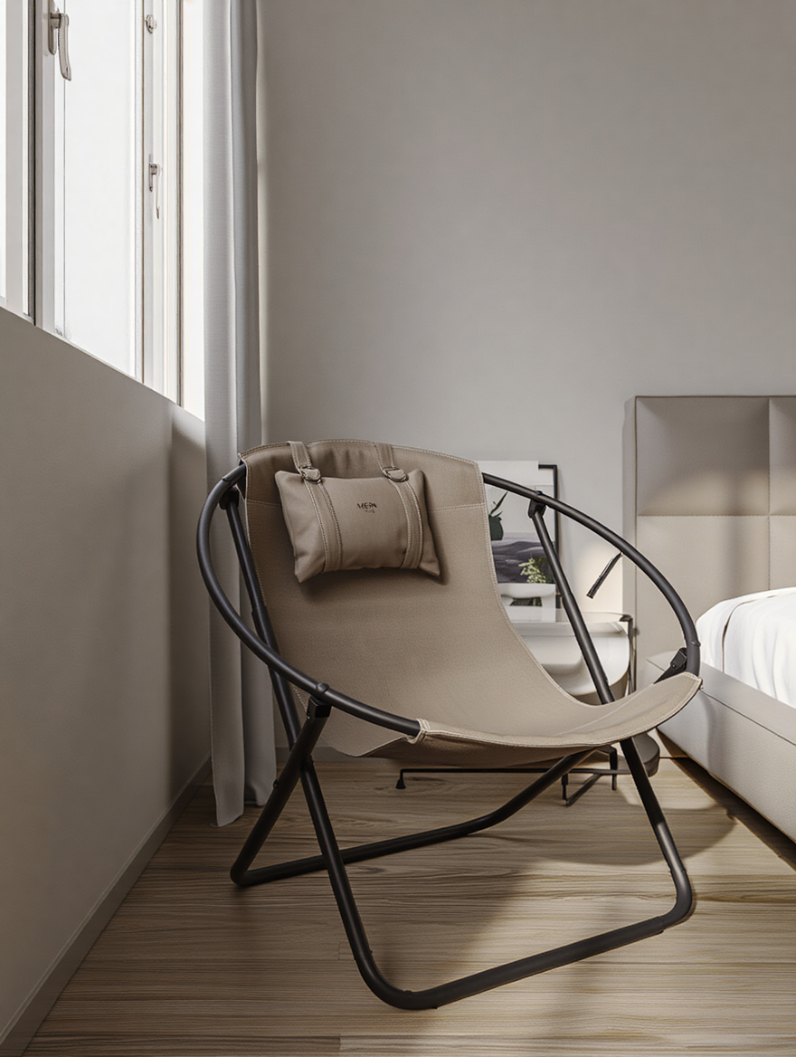 Deri Katlanır Sandalye - Vizon