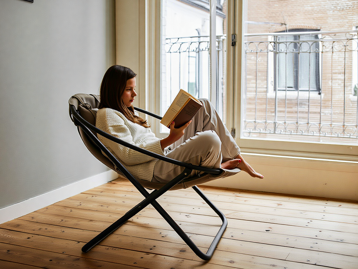 Deri Katlanır Sandalye - Vizon