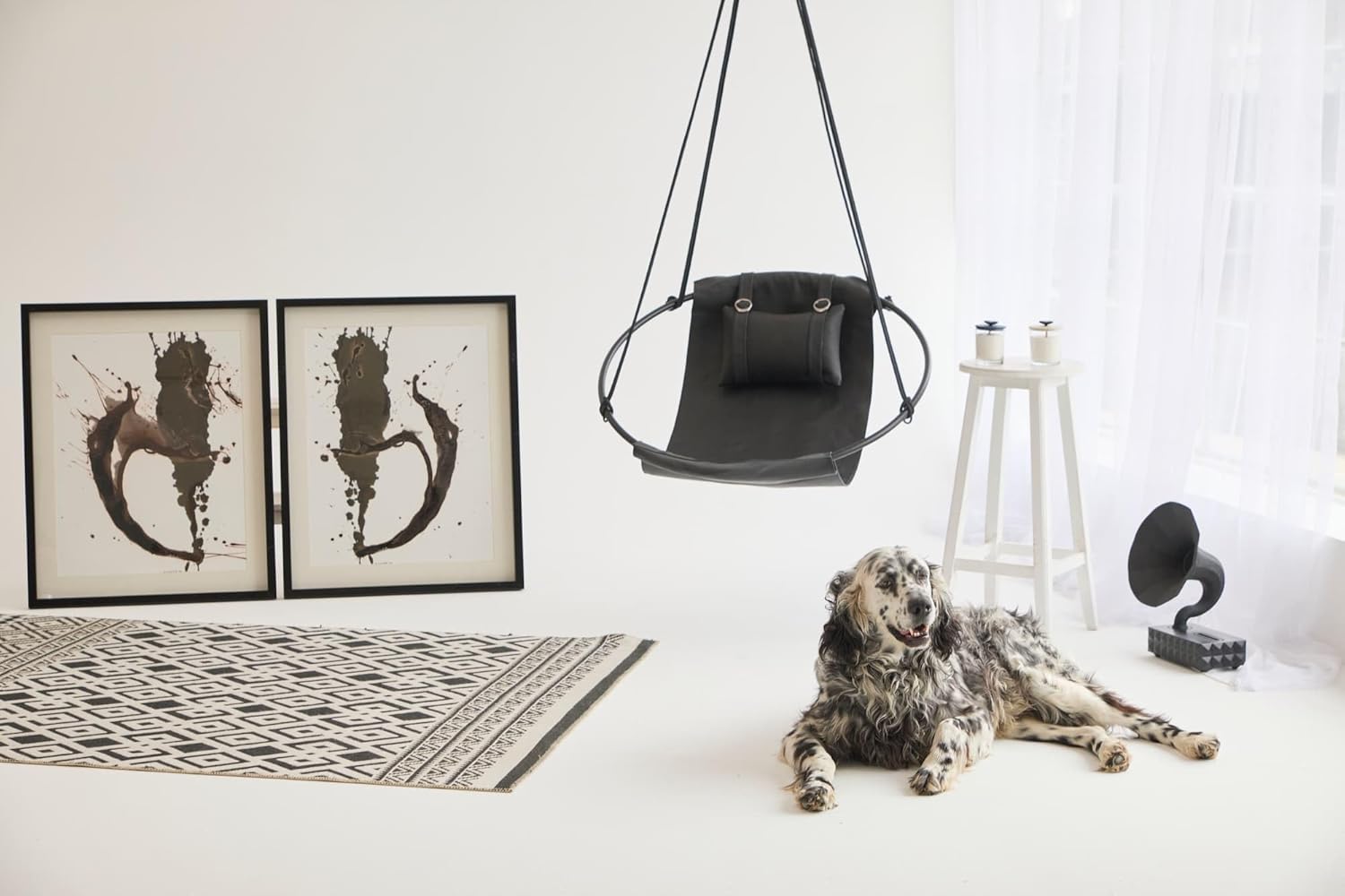 Deri Salıncak - Siyah