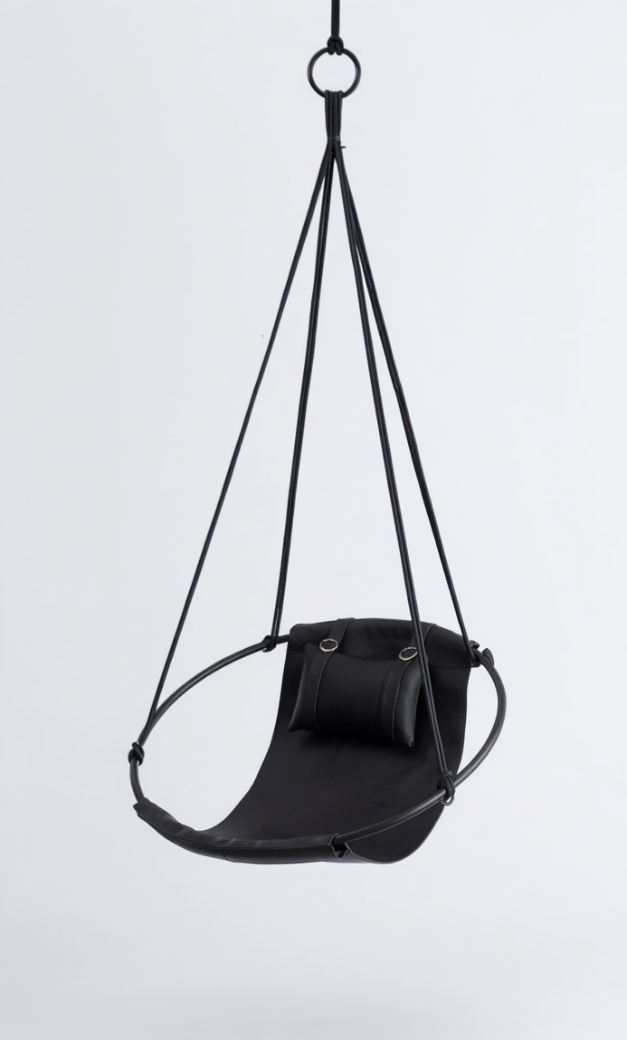 Deri Salıncak - Siyah