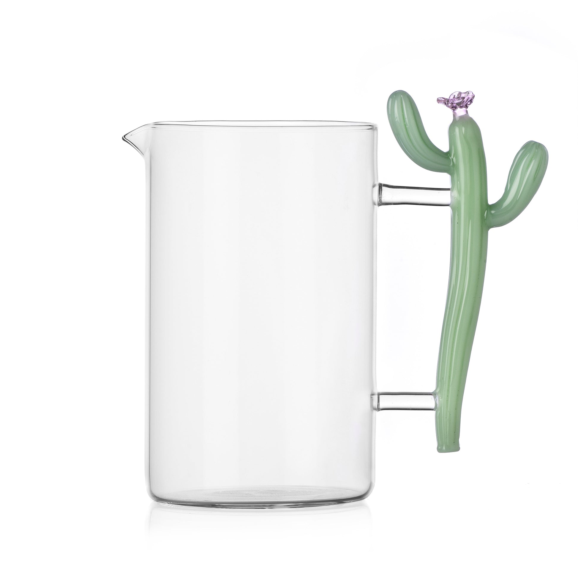 Desert Plants Mat Yeşil Kaktüs Saplı Cam Sürahi