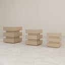 De Stijl Cubic Yan Sehpa / Tabure Küçük, Bej
