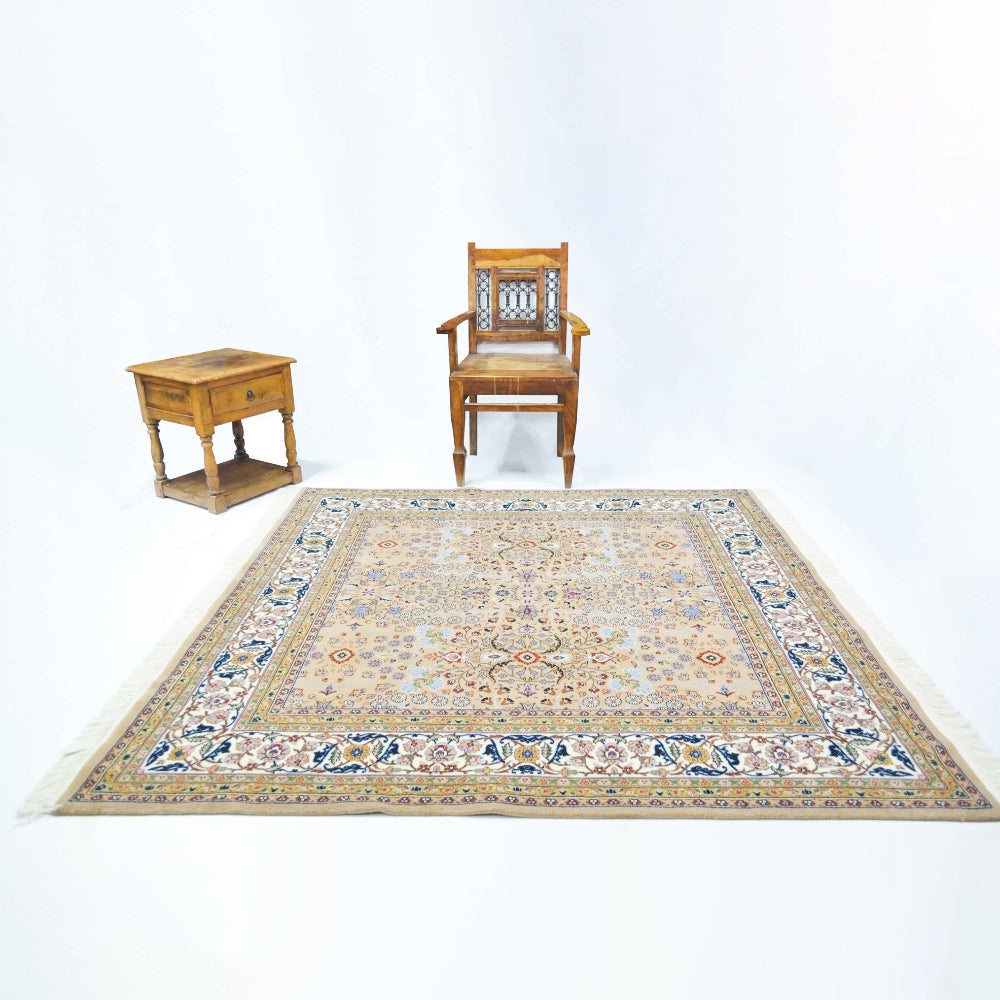 Deve Tüyü Rengi Kare Hereke Halısı-Kilim & Halı-KilimCo-NowShopFun