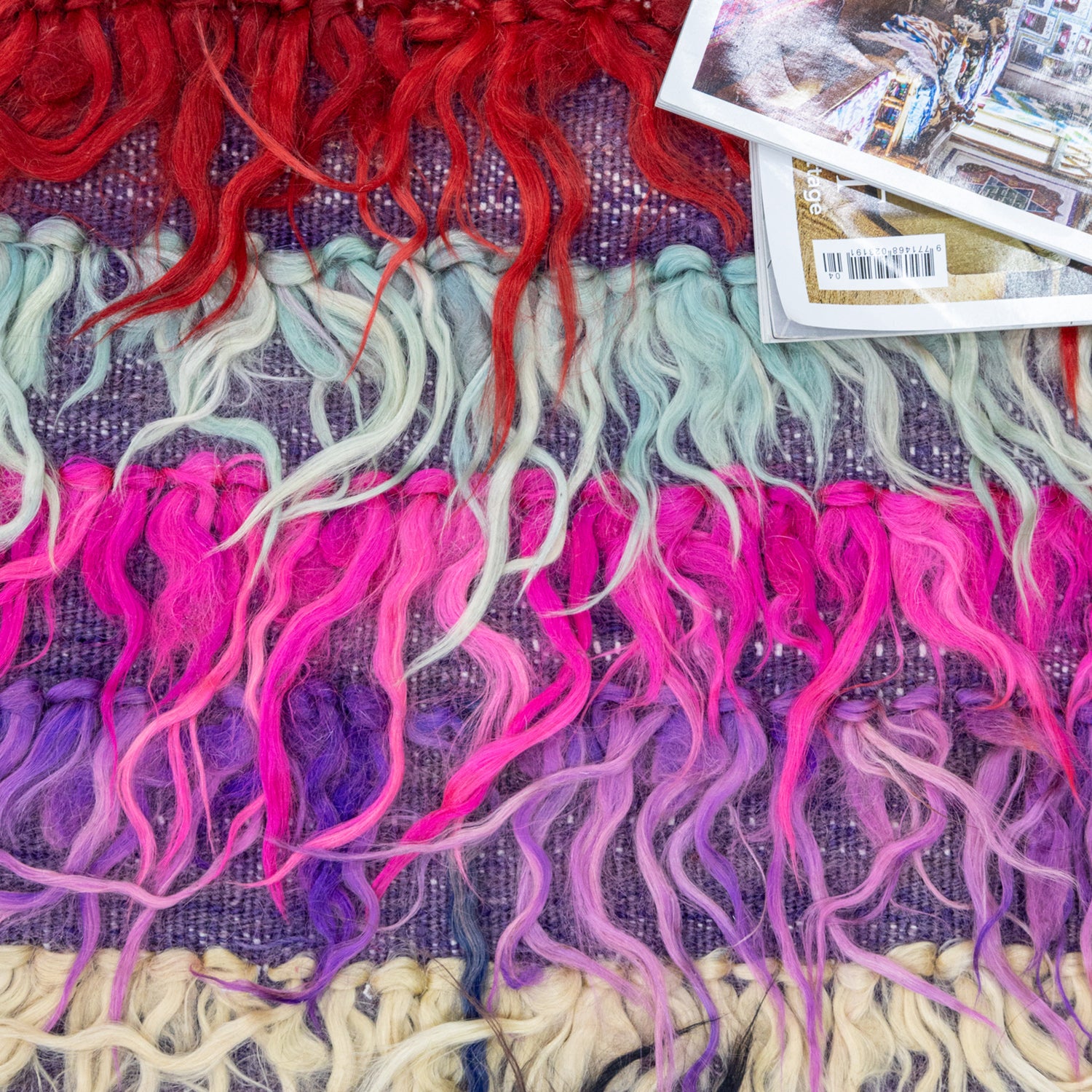 Dies Renkli Filikli El Dokuma Tülü Halı 94x149 cm-TURKISH HANDWOVEN RUGS-Soho Antiq-NowShopFun