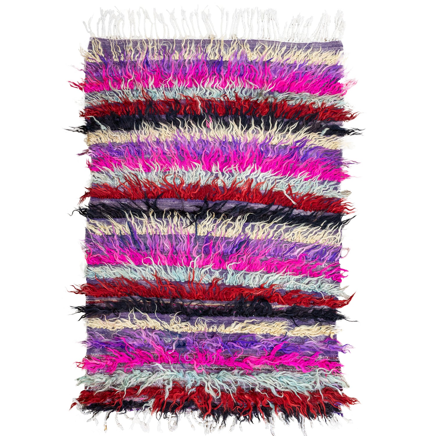 Dies Renkli Filikli El Dokuma Tülü Halı 94x149 cm-TURKISH HANDWOVEN RUGS-Soho Antiq-NowShopFun